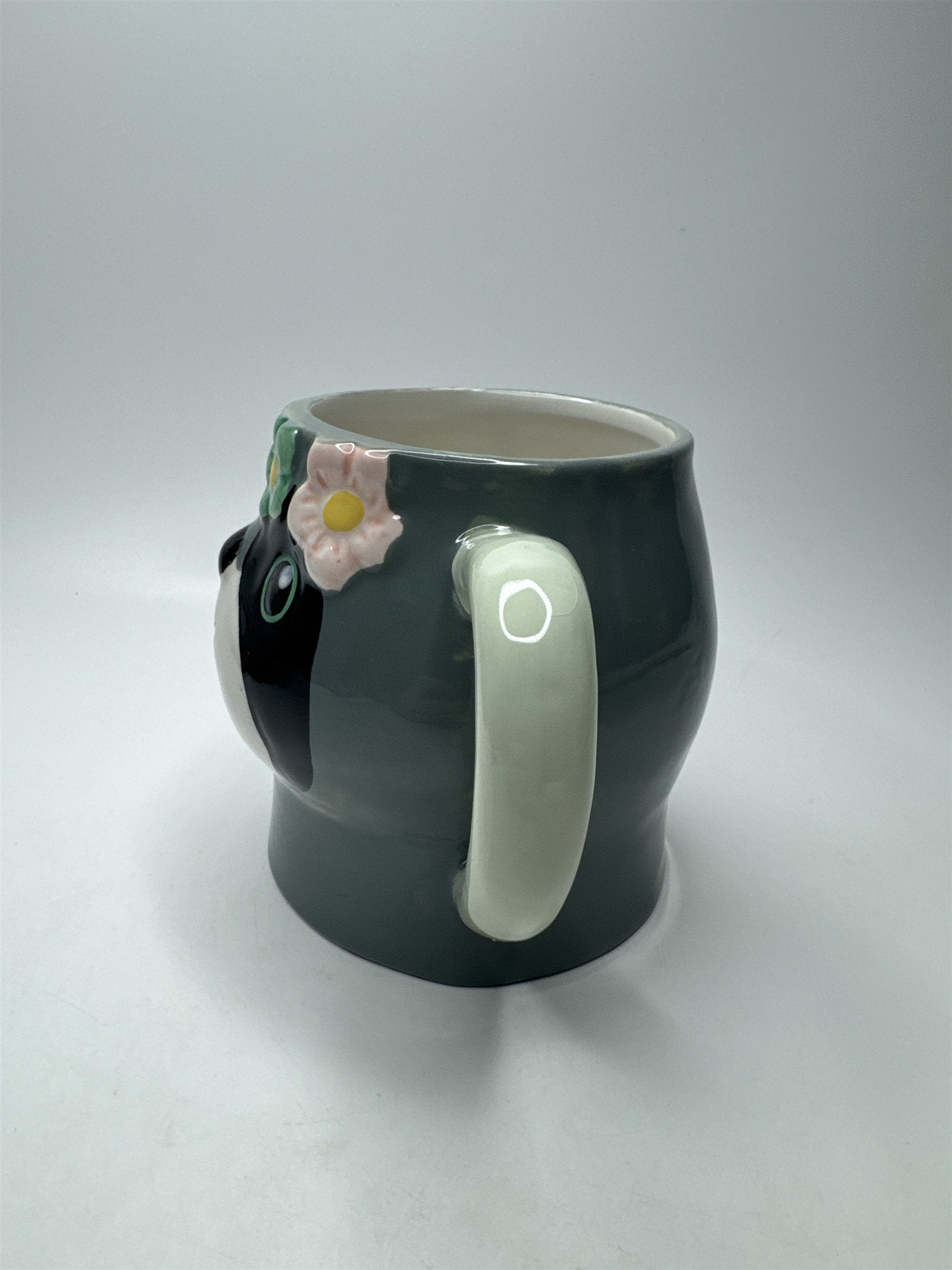 Cute Sloth Mug with Floral Adornment Big Eyes Sloth Mug by Boston Warehouse 18oz