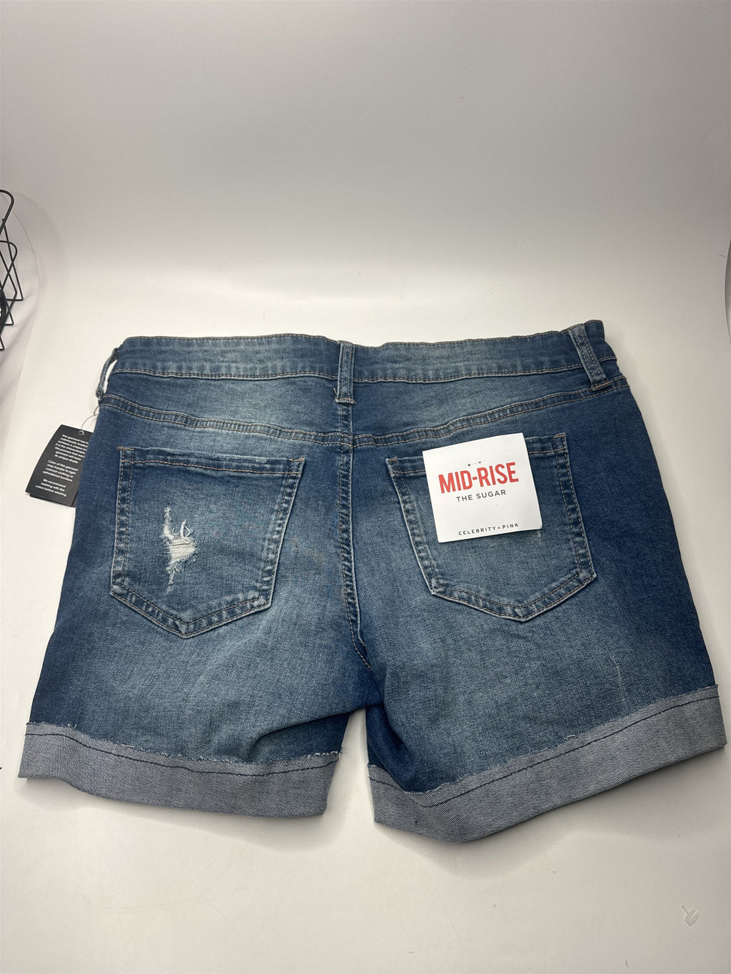 NWT Celebrity Pink Mid-Rise The Sugar 7/28 Jean Shorts Distressed Ripped