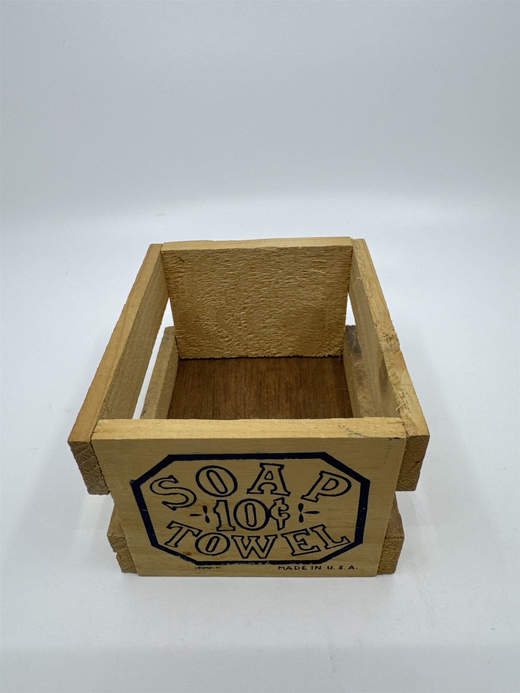 Vintage Wooden Small Soap Towel 10 Cents Wooden Decorative Box