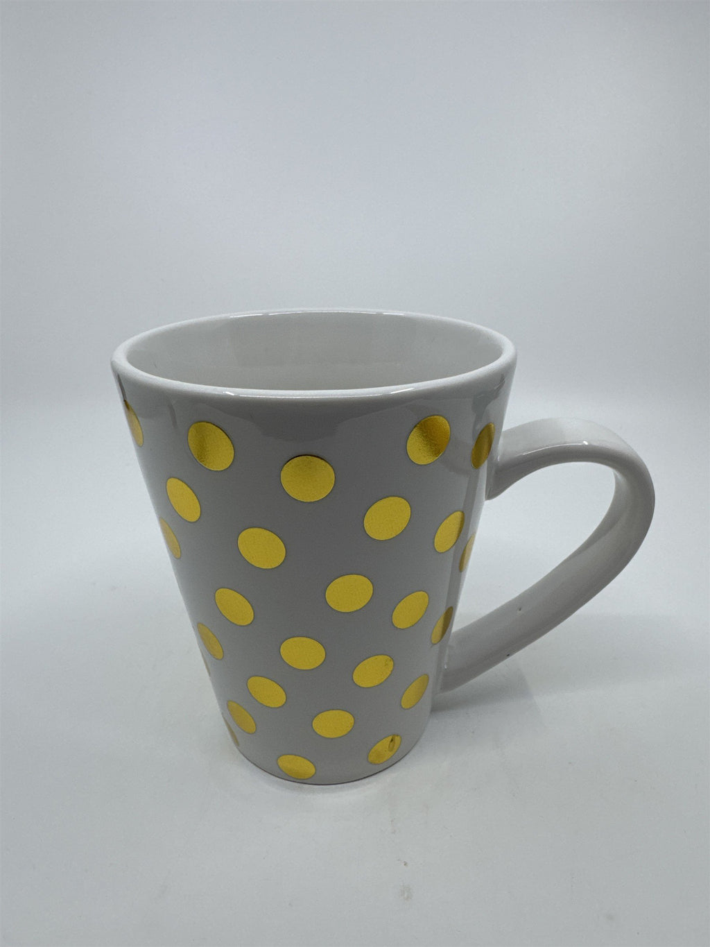 California Pantry Gold And White Polka Dot Coffee Drinking Mug