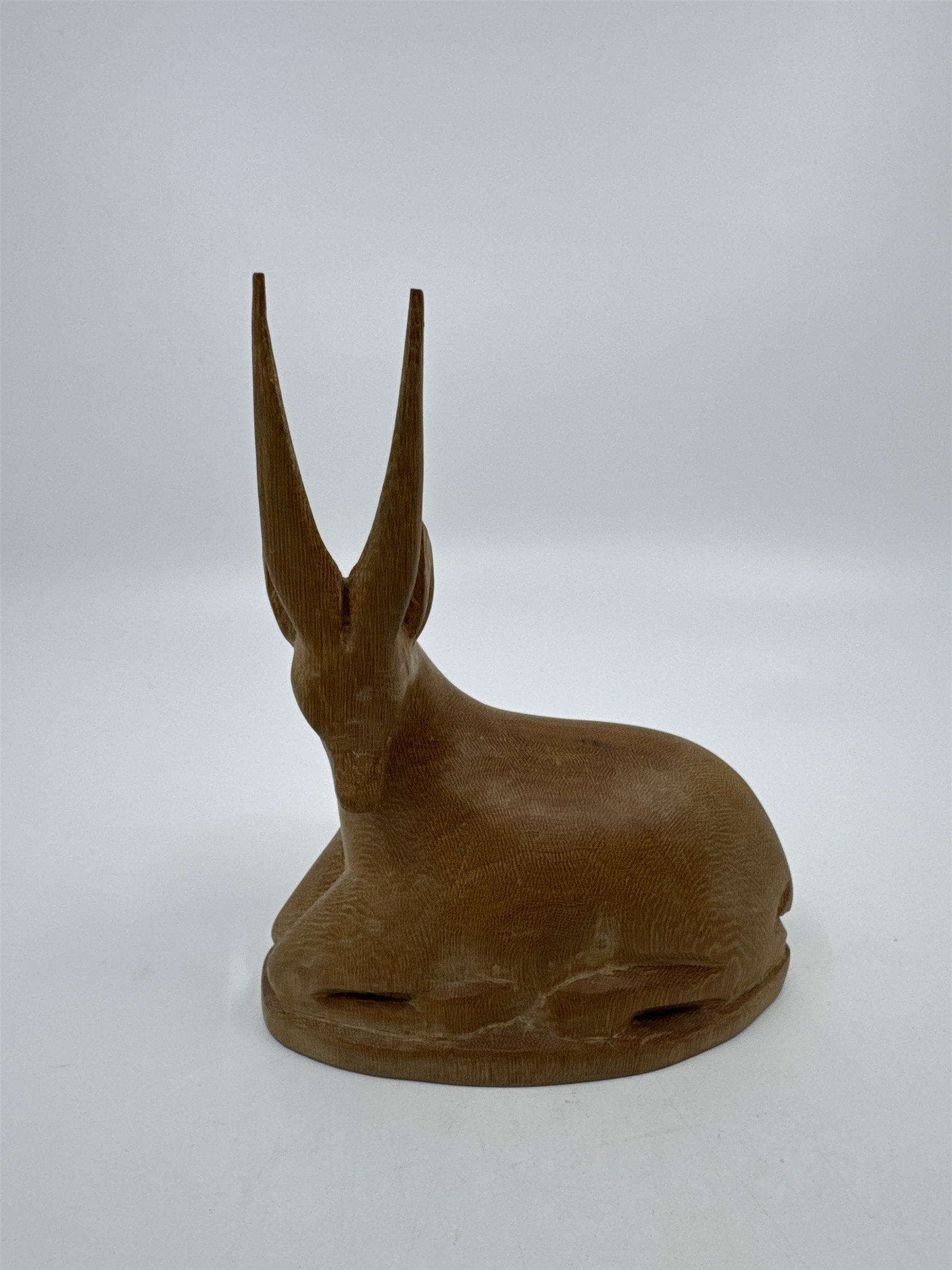 Vintage Carved Wooden Gazelle/Antelope Safari Decorative Figurine