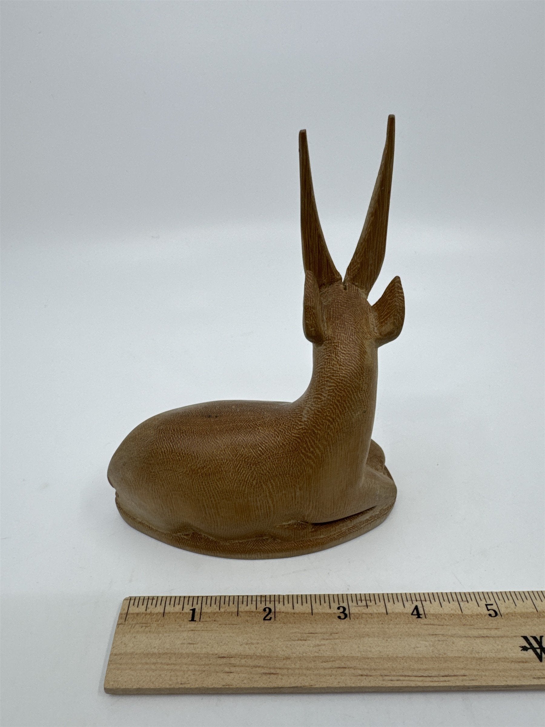 Vintage Carved Wooden Gazelle/Antelope Safari Decorative Figurine