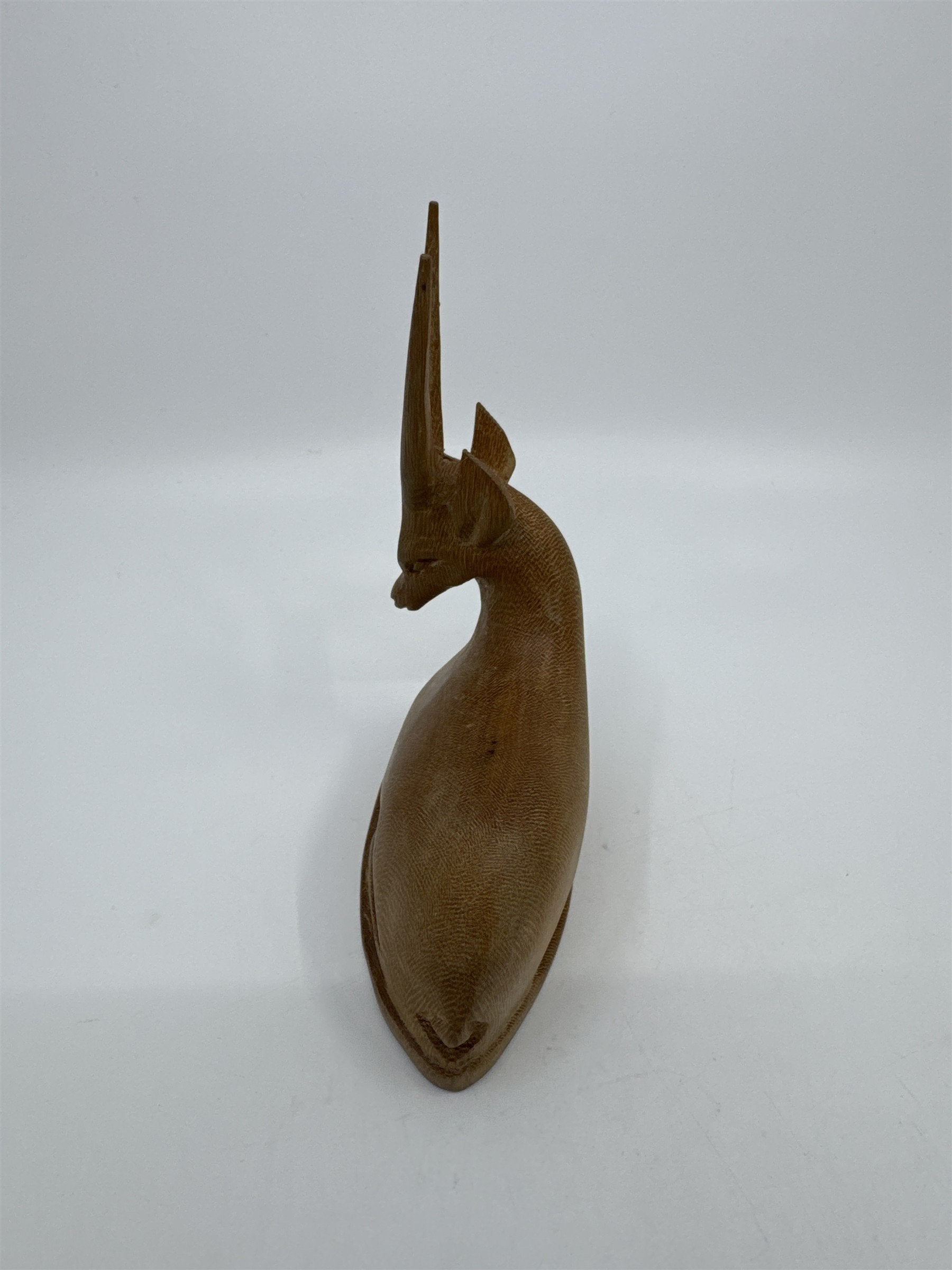 Vintage Carved Wooden Gazelle/Antelope Safari Decorative Figurine