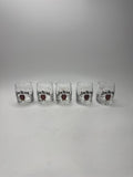 Lot of 5 Jim Beam Racing Glass Whiskey Shot Glass NASCAR IndyCar Promo
