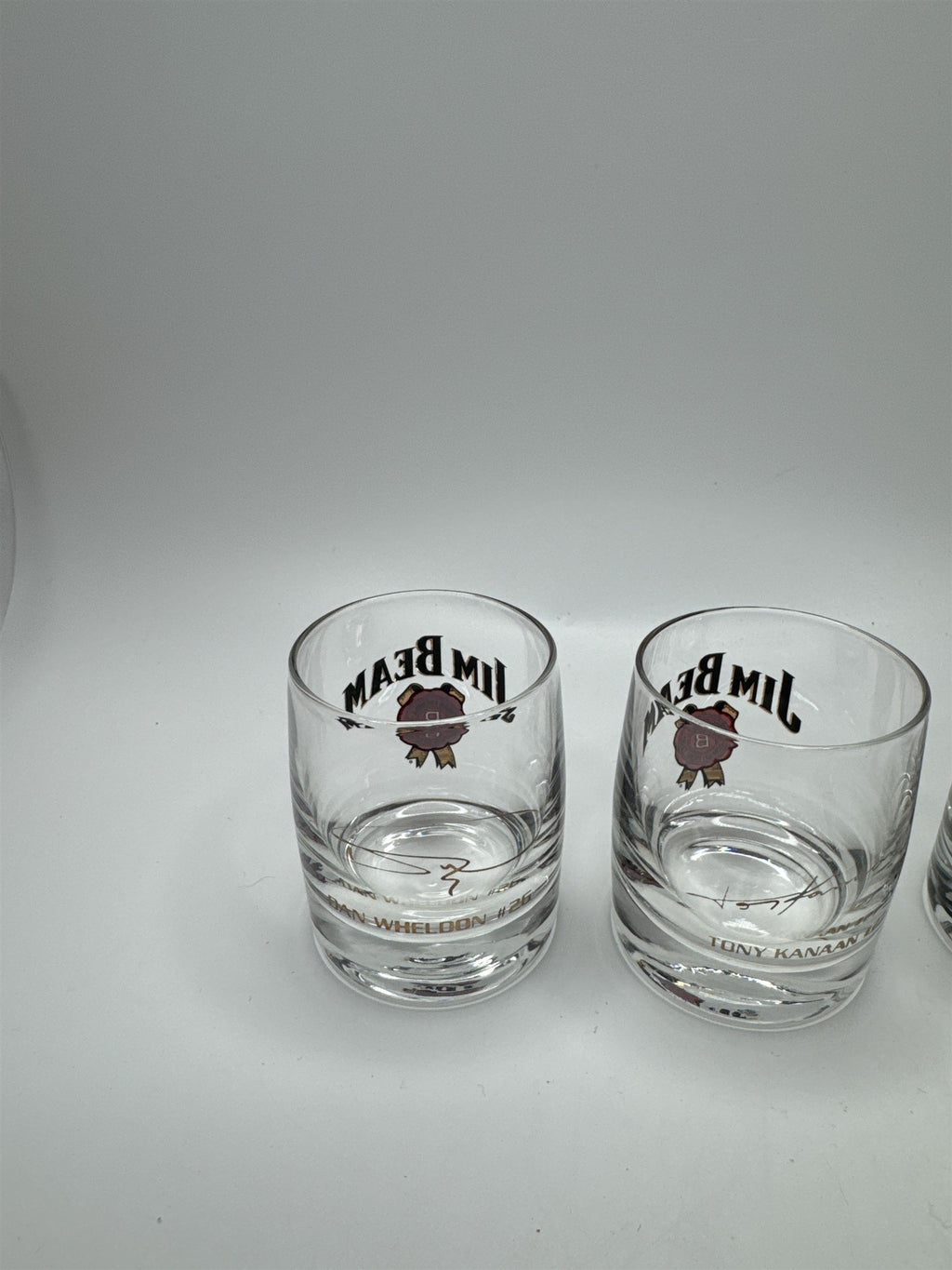 Lot of 5 Jim Beam Racing Glass Whiskey Shot Glass NASCAR IndyCar Promo