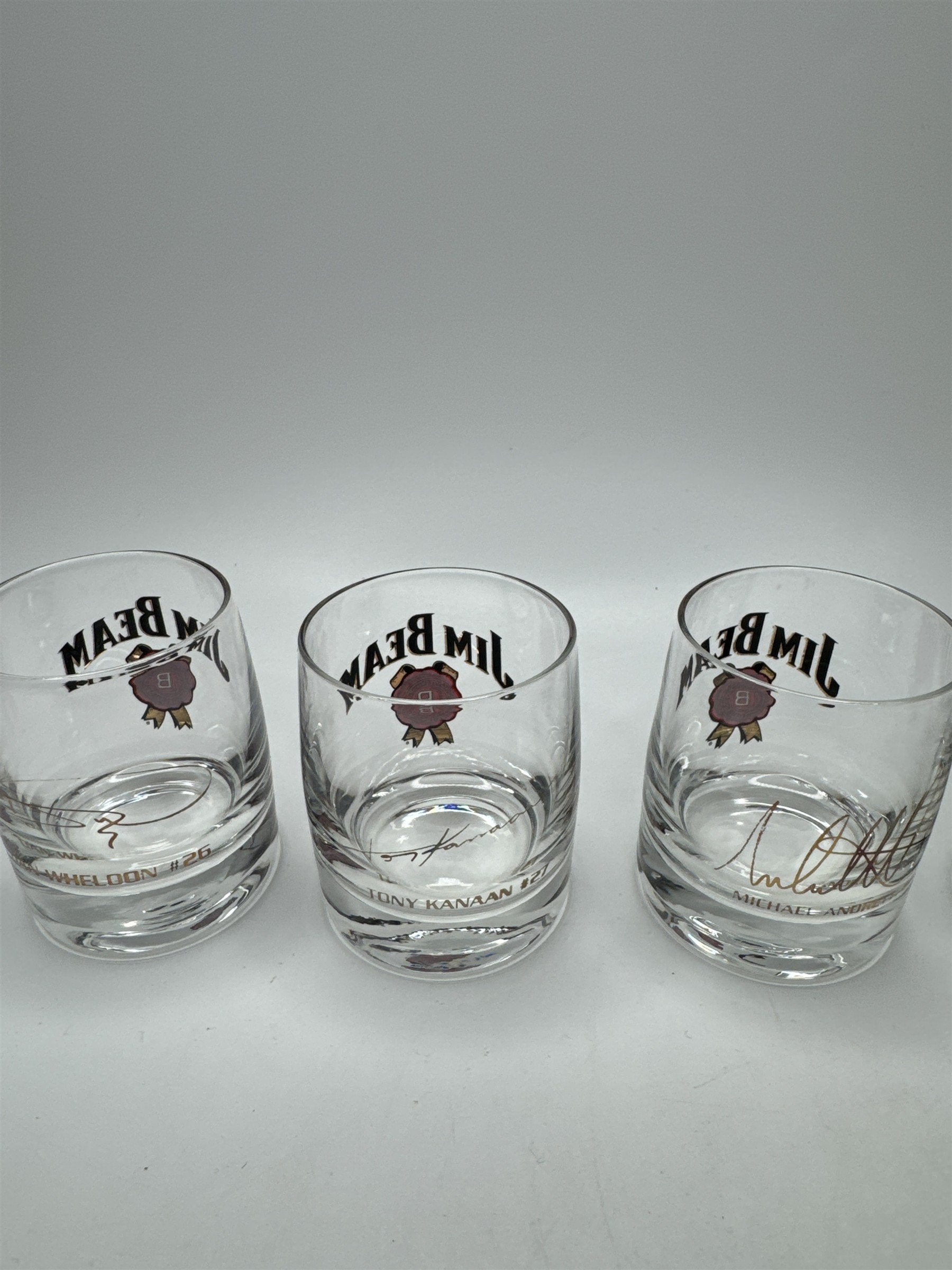 Lot of 5 Jim Beam Racing Glass Whiskey Shot Glass NASCAR IndyCar Promo