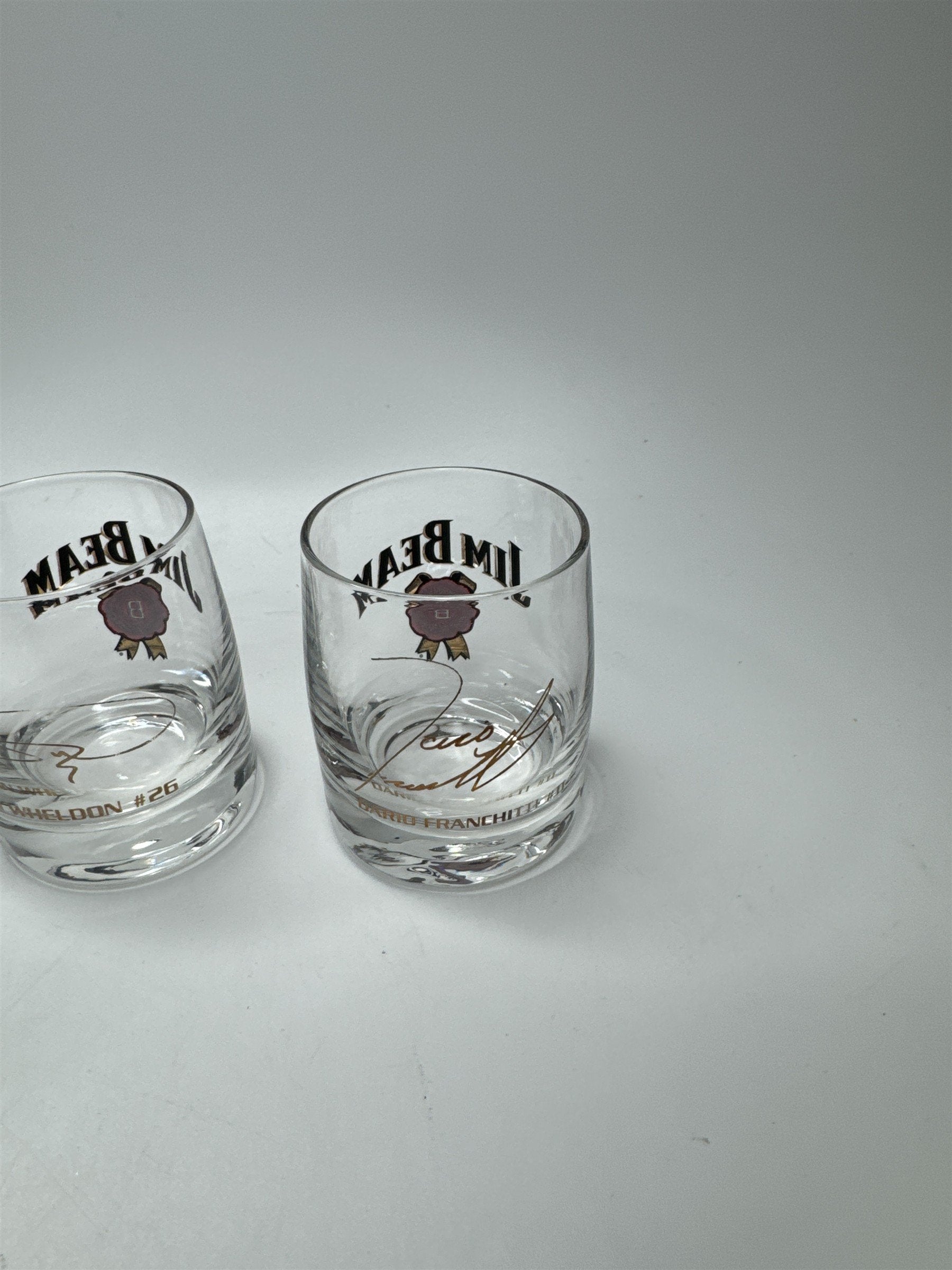 Lot of 5 Jim Beam Racing Glass Whiskey Shot Glass NASCAR IndyCar Promo