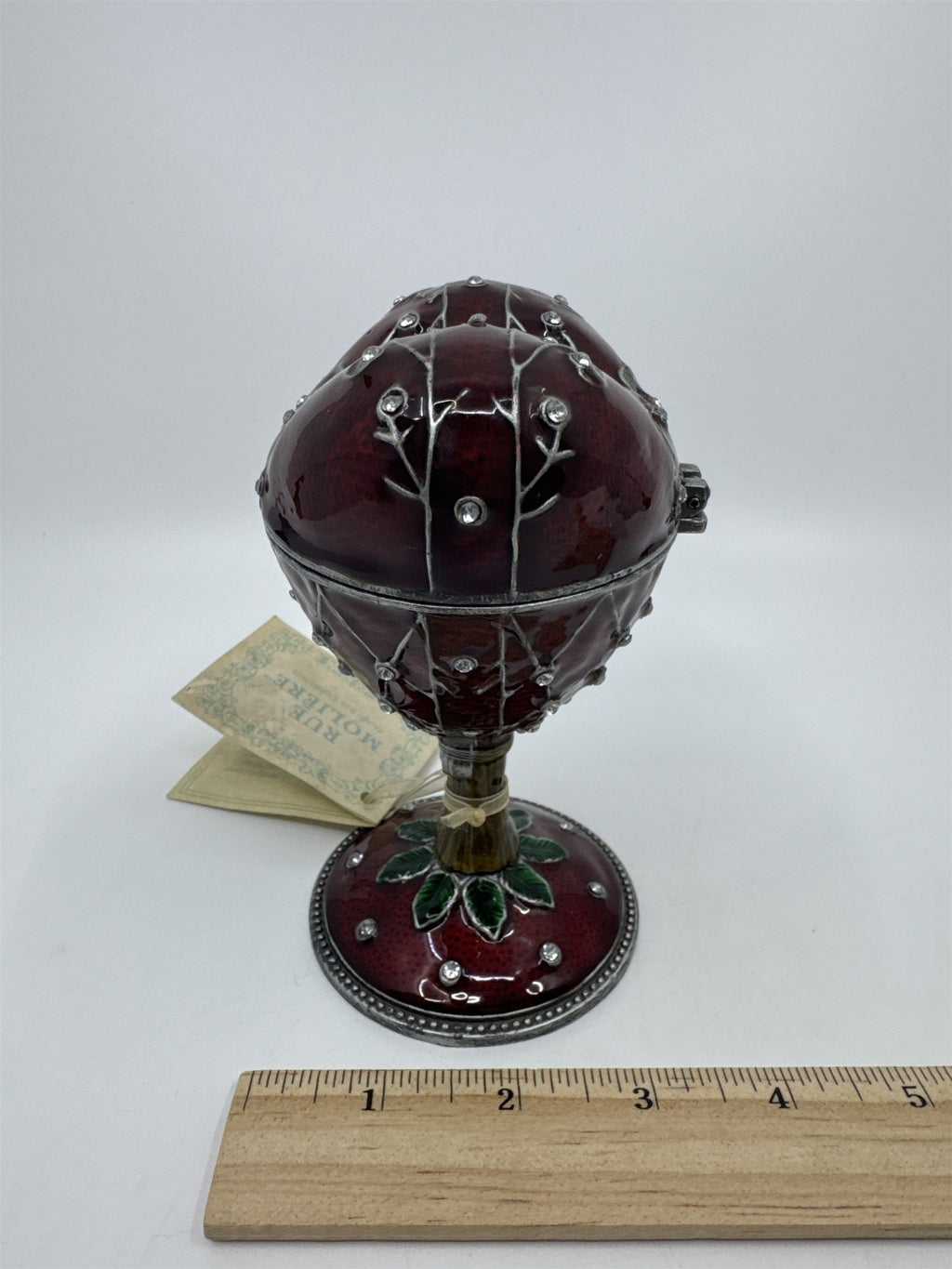 Red Rue Moliere Heart Shaped Music Box W/ Tag Music Box Collection