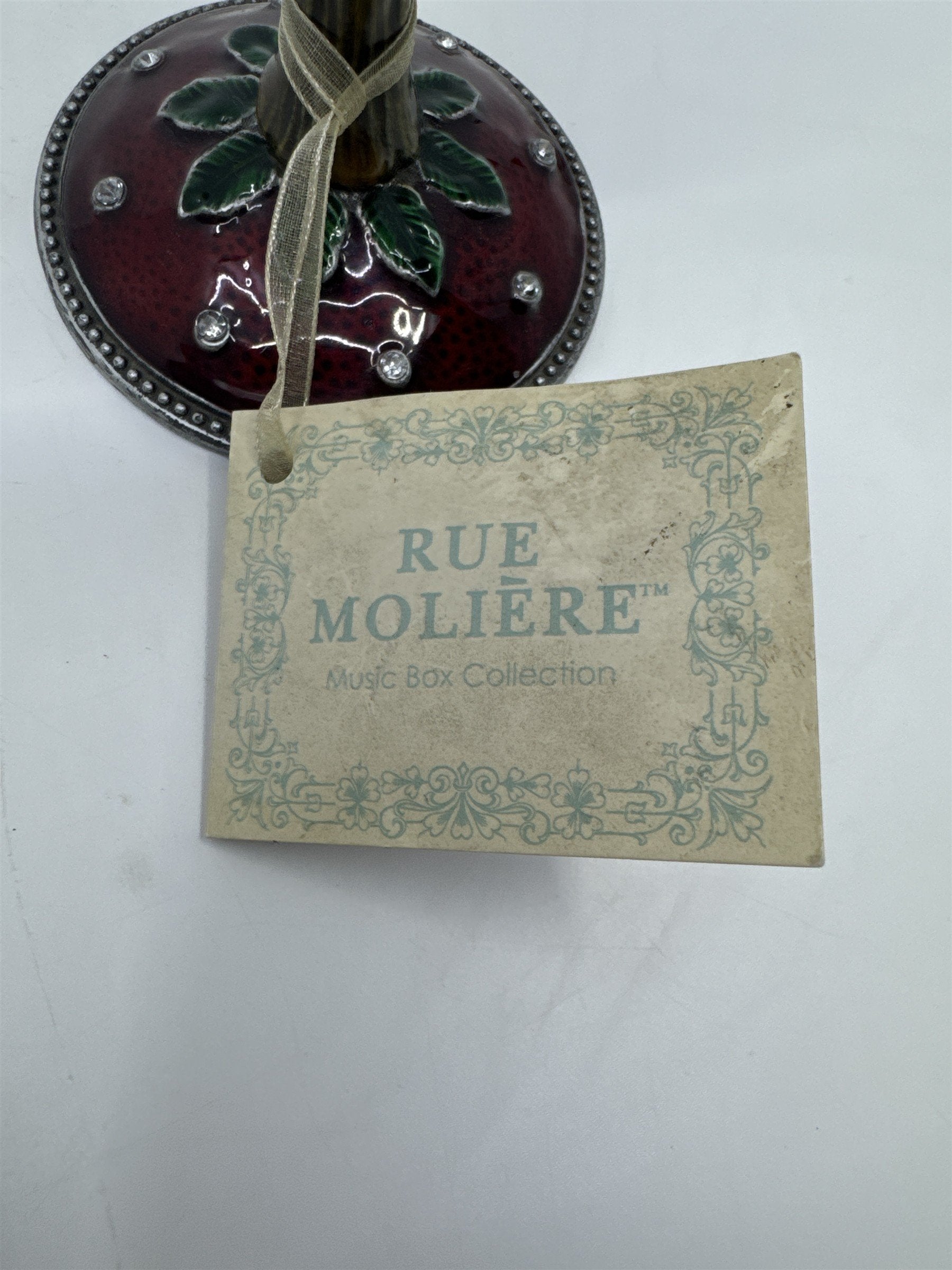 Red Rue Moliere Heart Shaped Music Box W/ Tag Music Box Collection