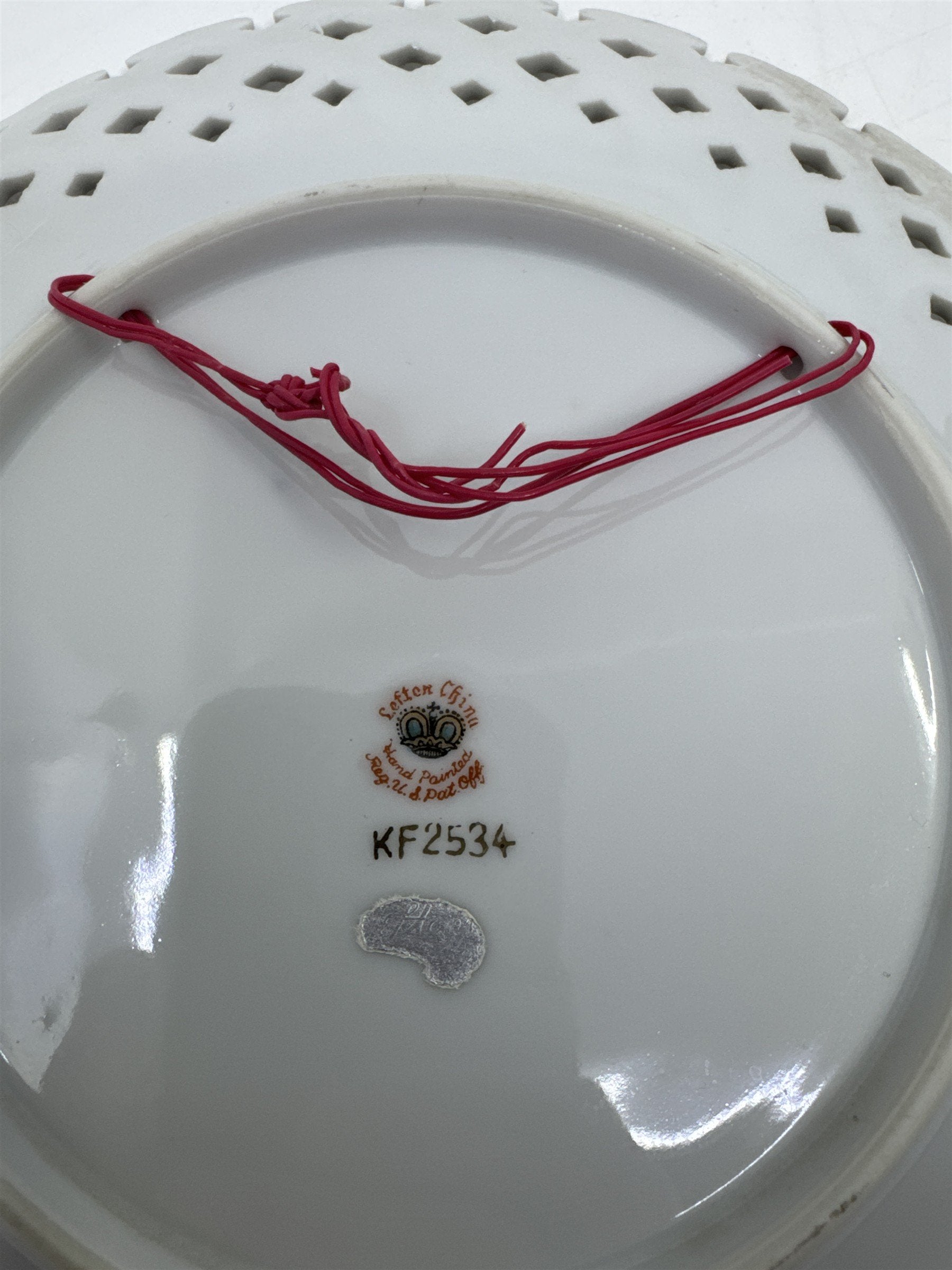 Lefton Reticulated Plate W/ The Last Supper Image #KF2534