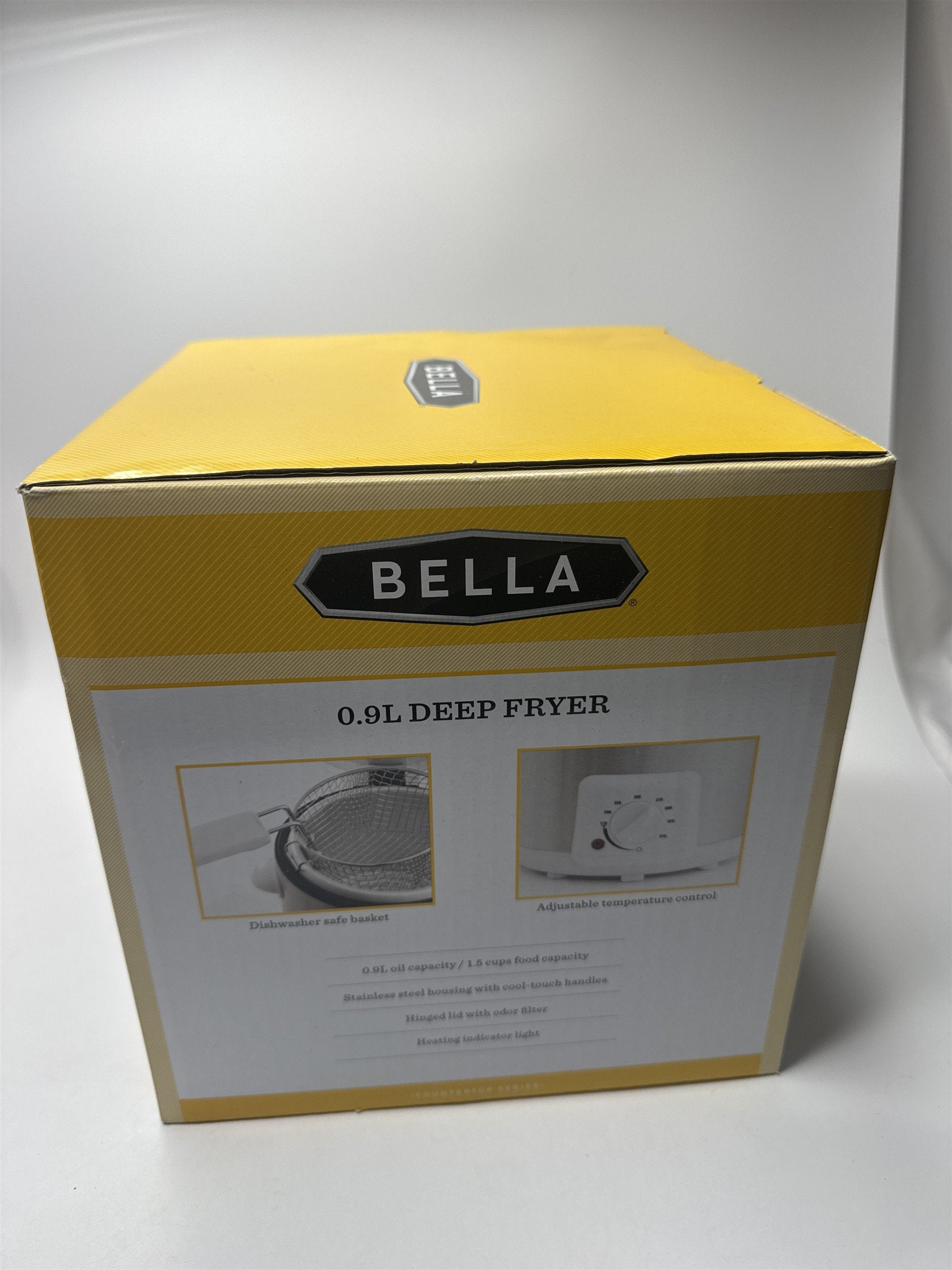 Bella Stainless Steel 0.9L Deep Fryer, Adjustable Temperature Hinged Lid Filter