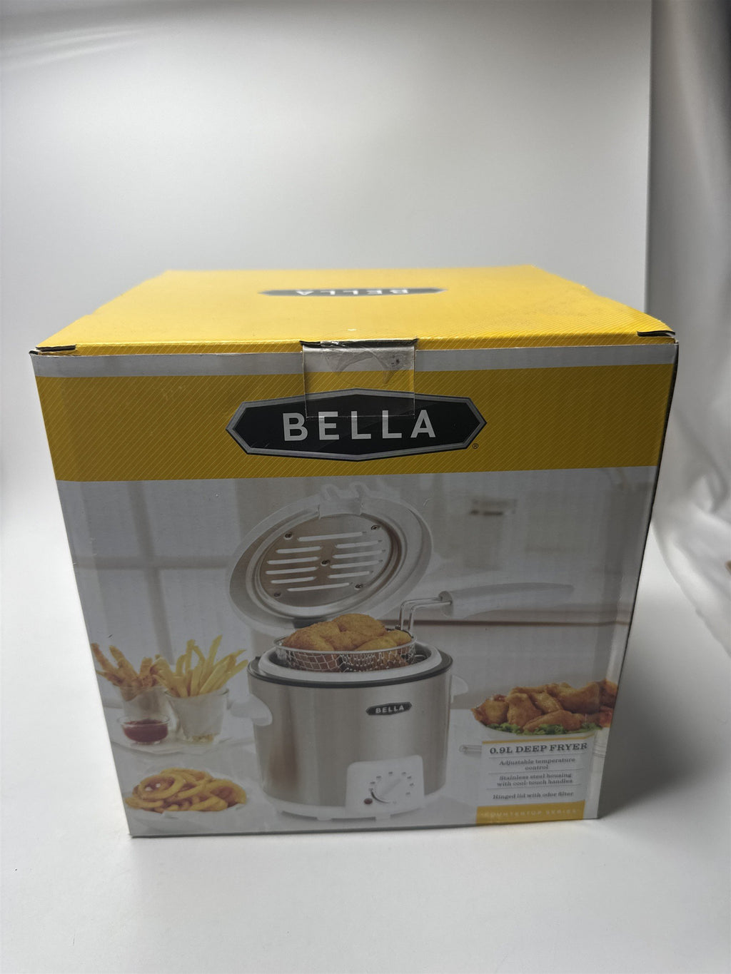 Bella Stainless Steel 0.9L Deep Fryer, Adjustable Temperature Hinged Lid Filter