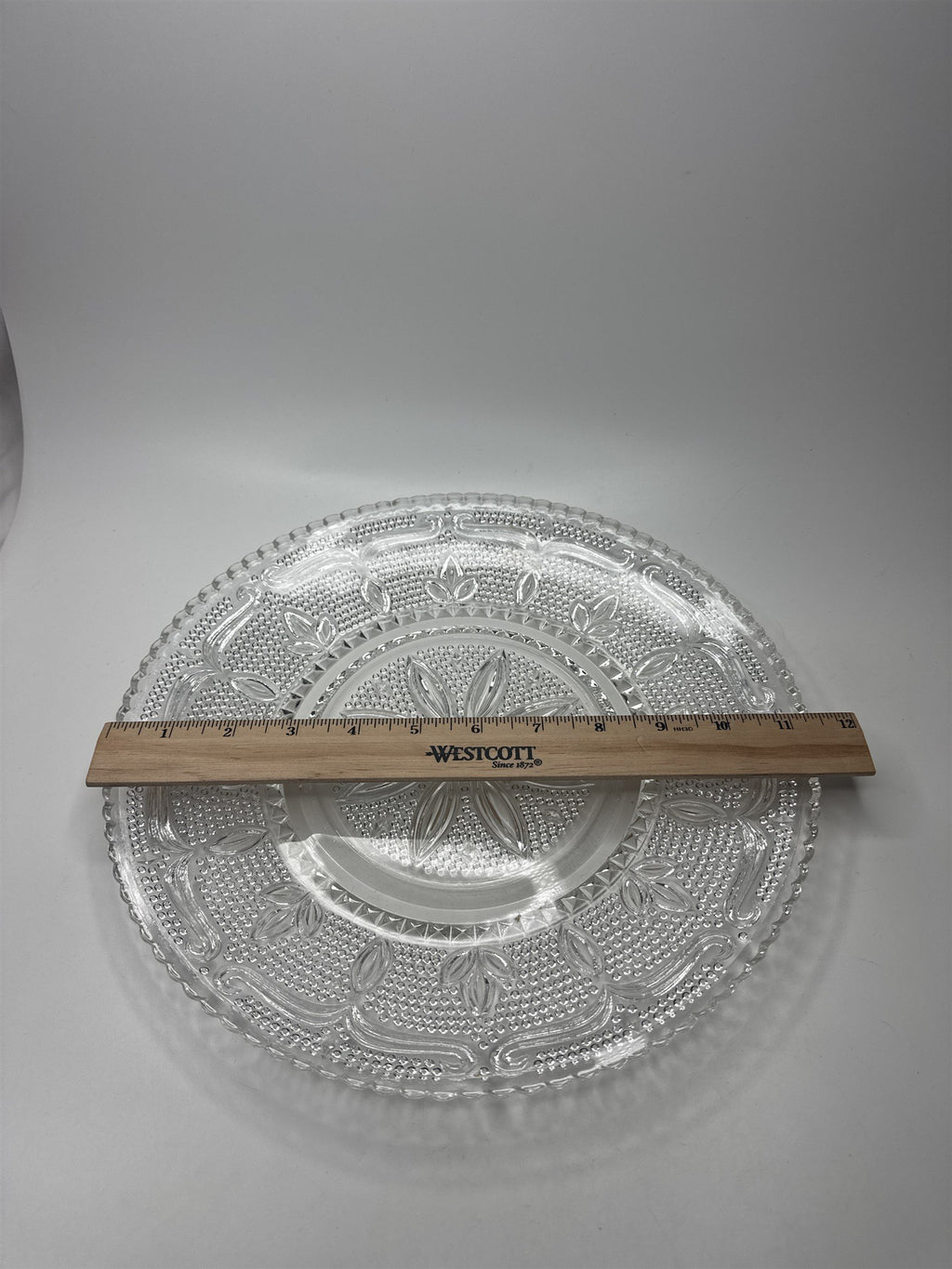 Vintage Federal Glass Heritage Sandwich Glass 11.5" Cake Plate Serving Platter