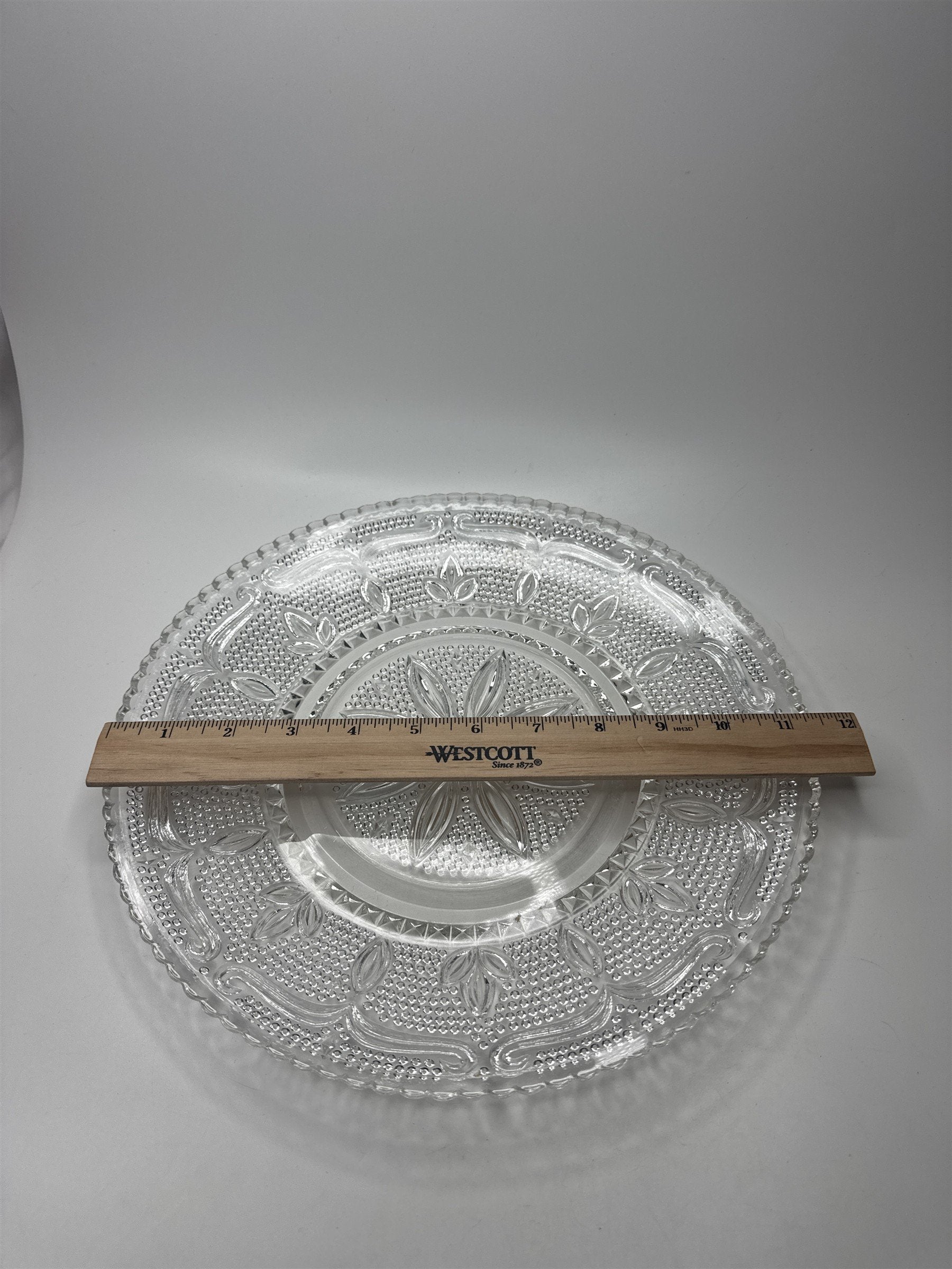 Vintage Federal Glass Heritage Sandwich Glass 11.5" Cake Plate Serving Platter