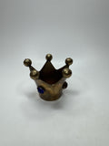 VTG Jester Brass Candle Holder Glass Jewels Fools Cap Decor