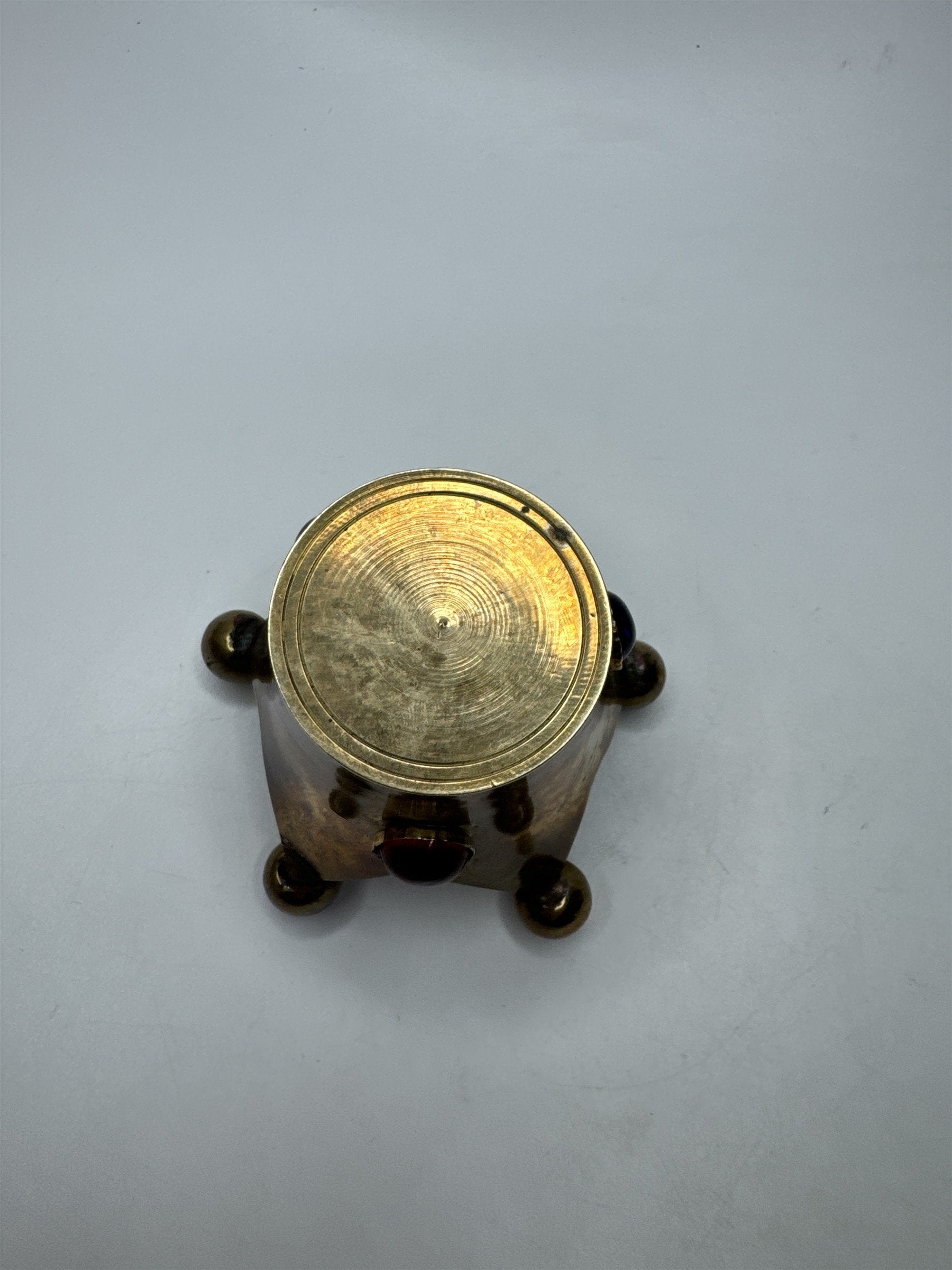VTG Jester Brass Candle Holder Glass Jewels Fools Cap Decor