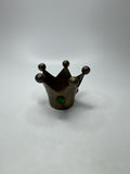 VTG Jester Brass Candle Holder Glass Jewels Fools Cap Decor
