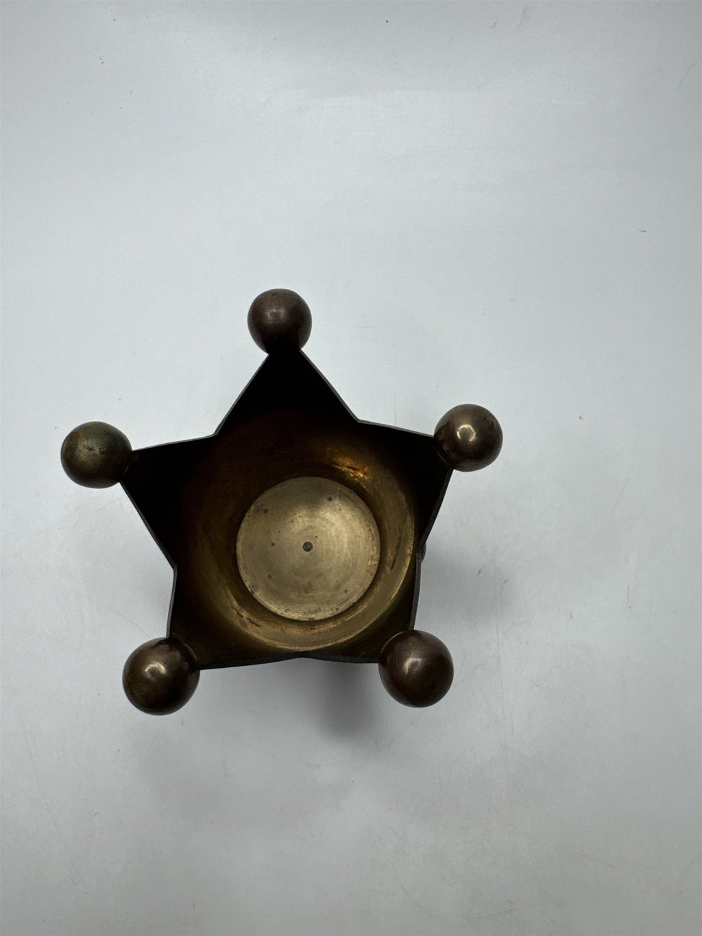 VTG Jester Brass Candle Holder Glass Jewels Fools Cap Decor