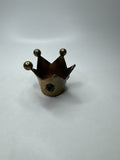 VTG Jester Brass Candle Holder Glass Jewels Fools Cap Decor