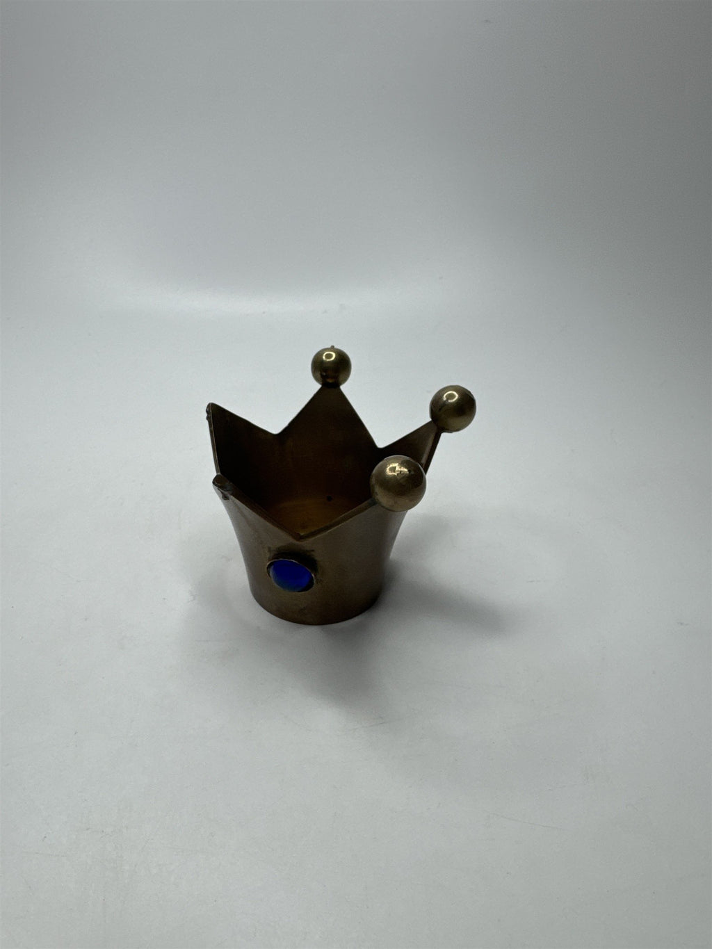 VTG Jester Brass Candle Holder Glass Jewels Fools Cap Decor