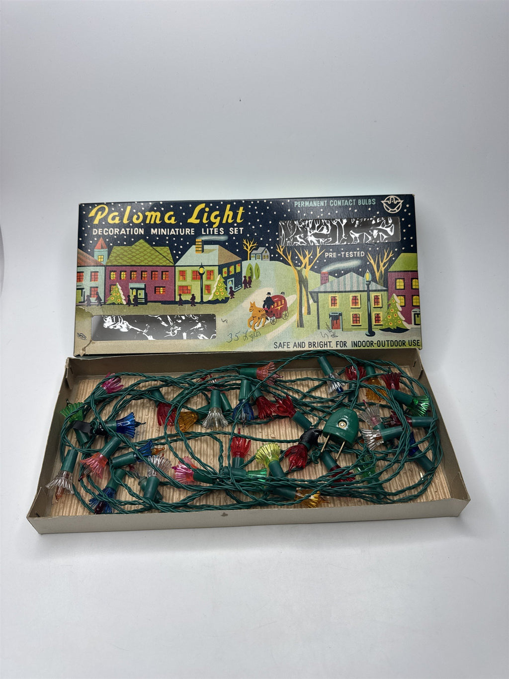 VTG Paloma Miniature Christmas Lights Set Holiday Decor Collector Lites REPAIRED
