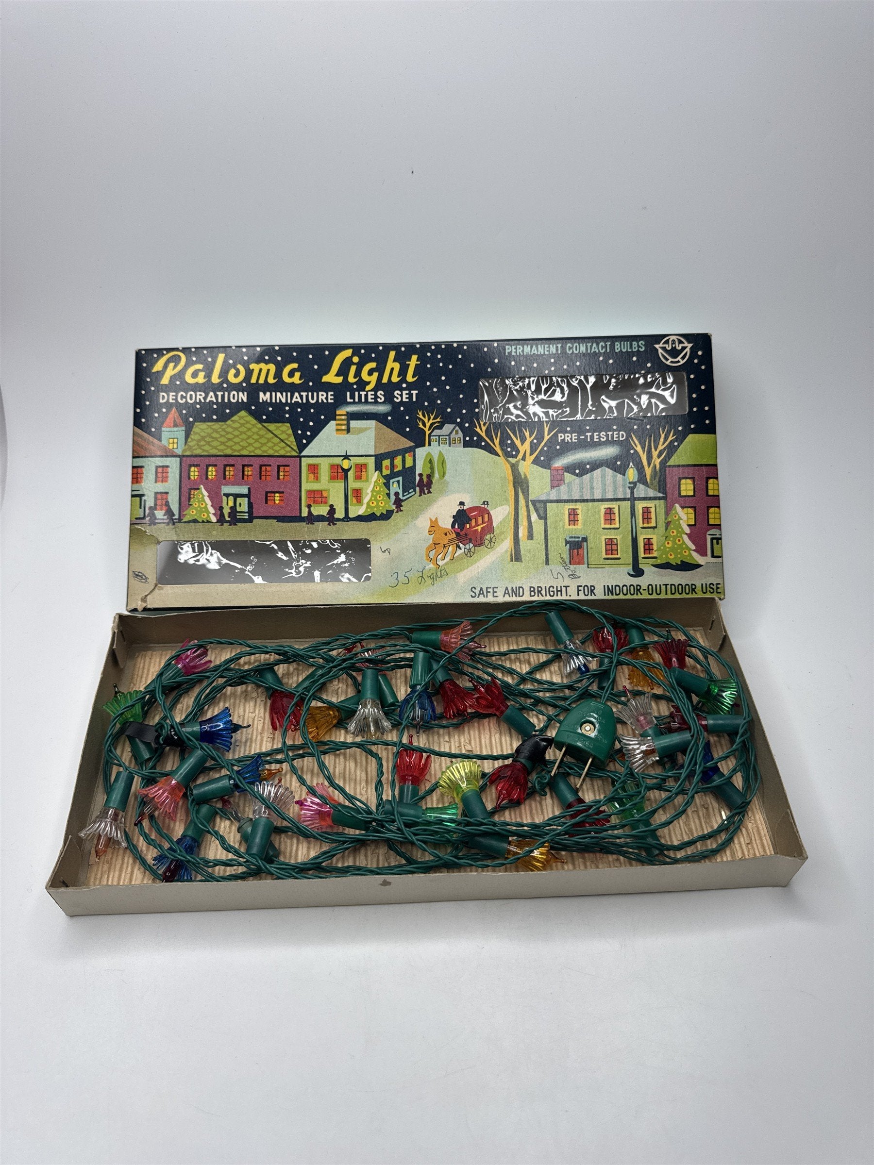 VTG Paloma Miniature Christmas Lights Set Holiday Decor Collector Lites REPAIRED