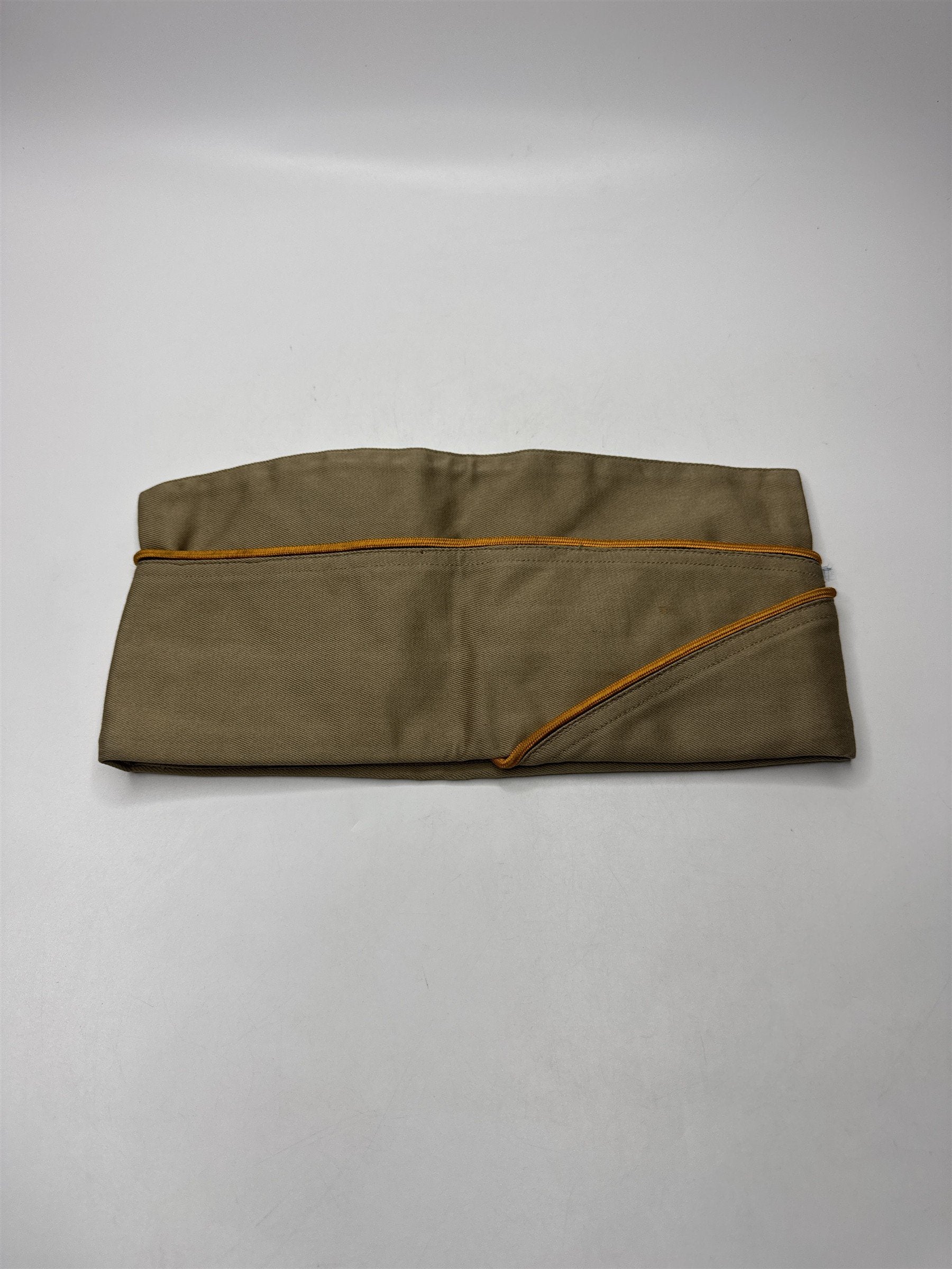 WWII Era USMC Army Khaki Signal Corps 7-1/4 Overseas Cap Garrison Hat Vintage