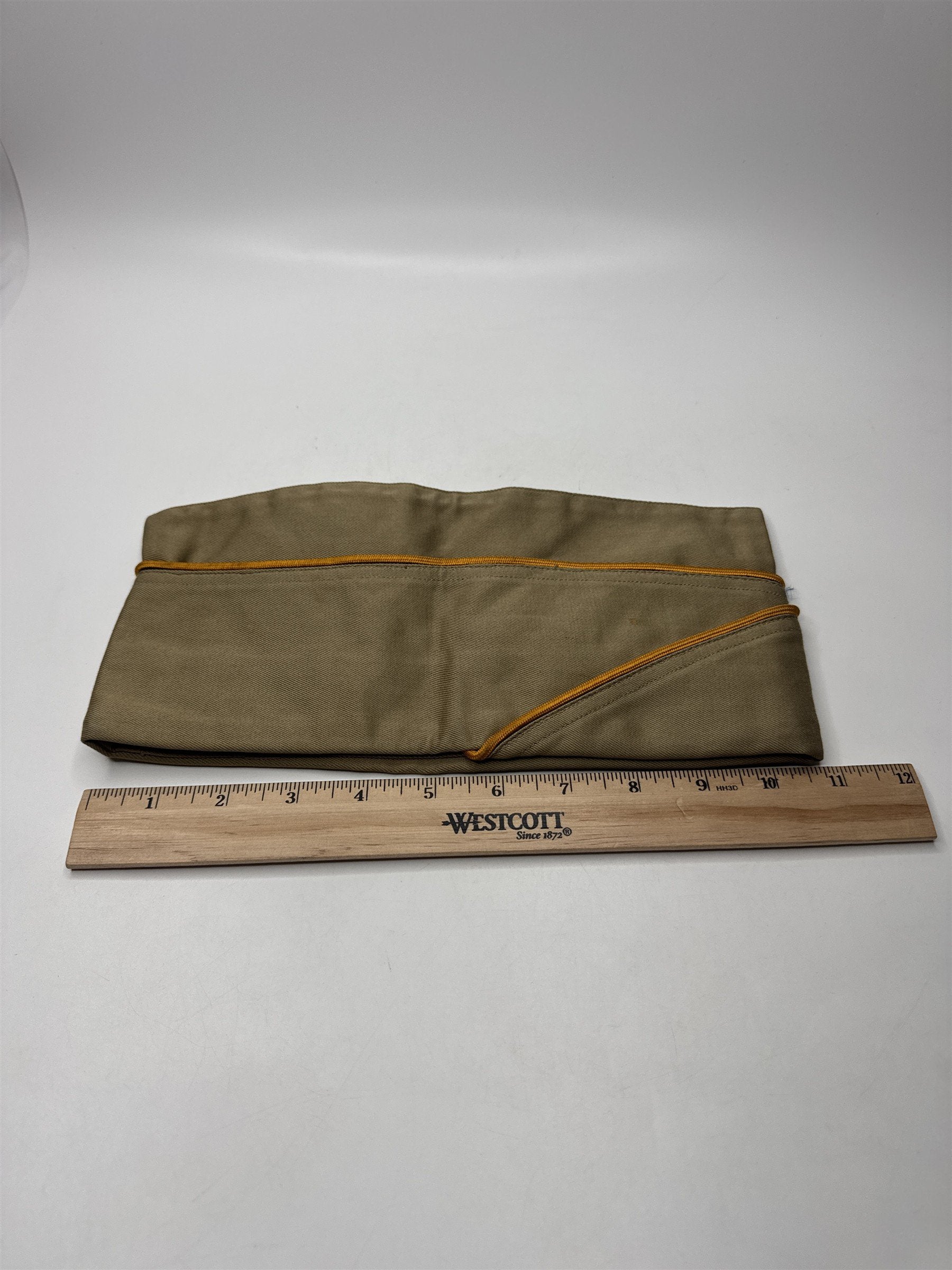 WWII Era USMC Army Khaki Signal Corps 7-1/4 Overseas Cap Garrison Hat Vintage