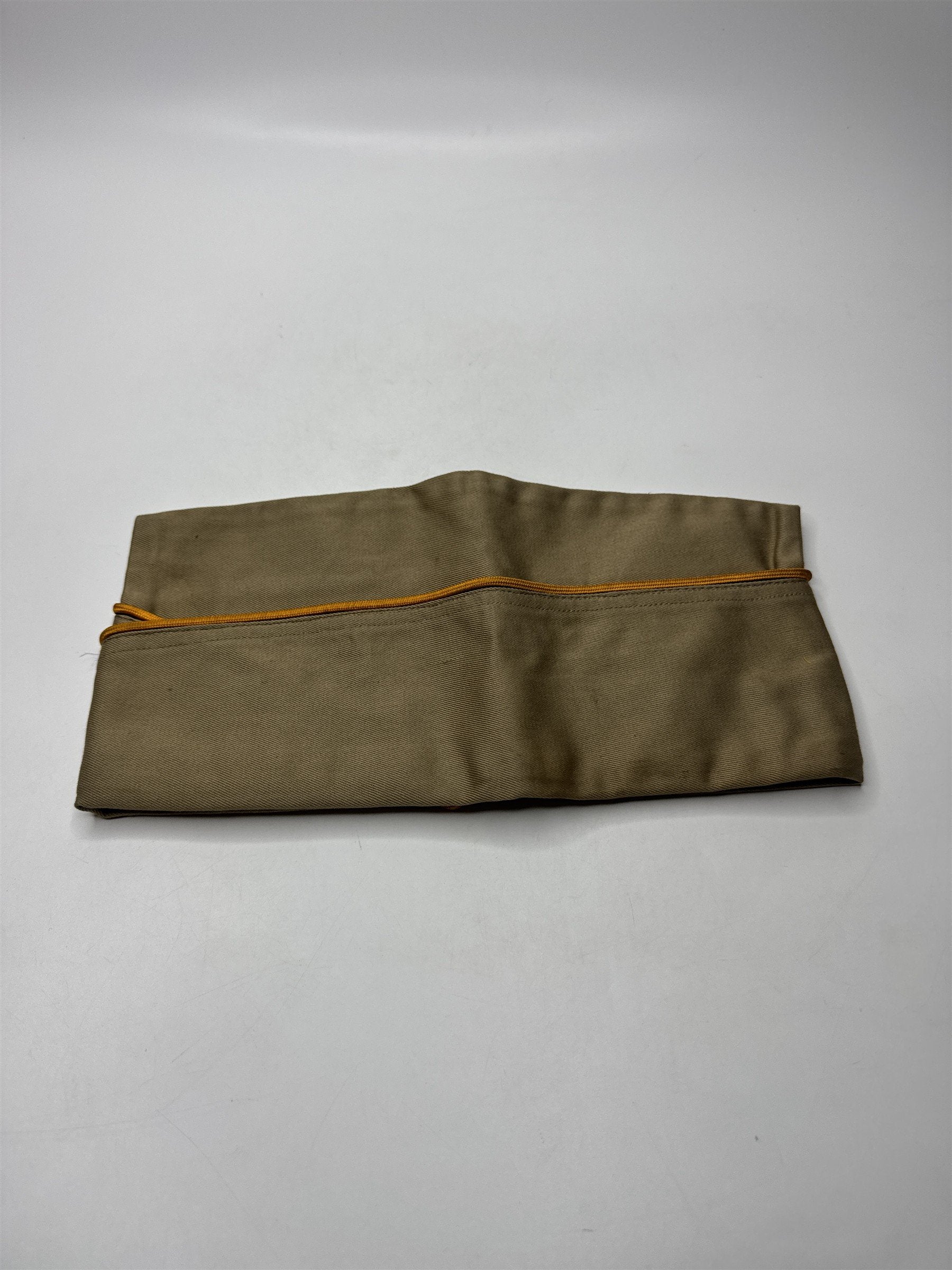 WWII Era USMC Army Khaki Signal Corps 7-1/4 Overseas Cap Garrison Hat Vintage