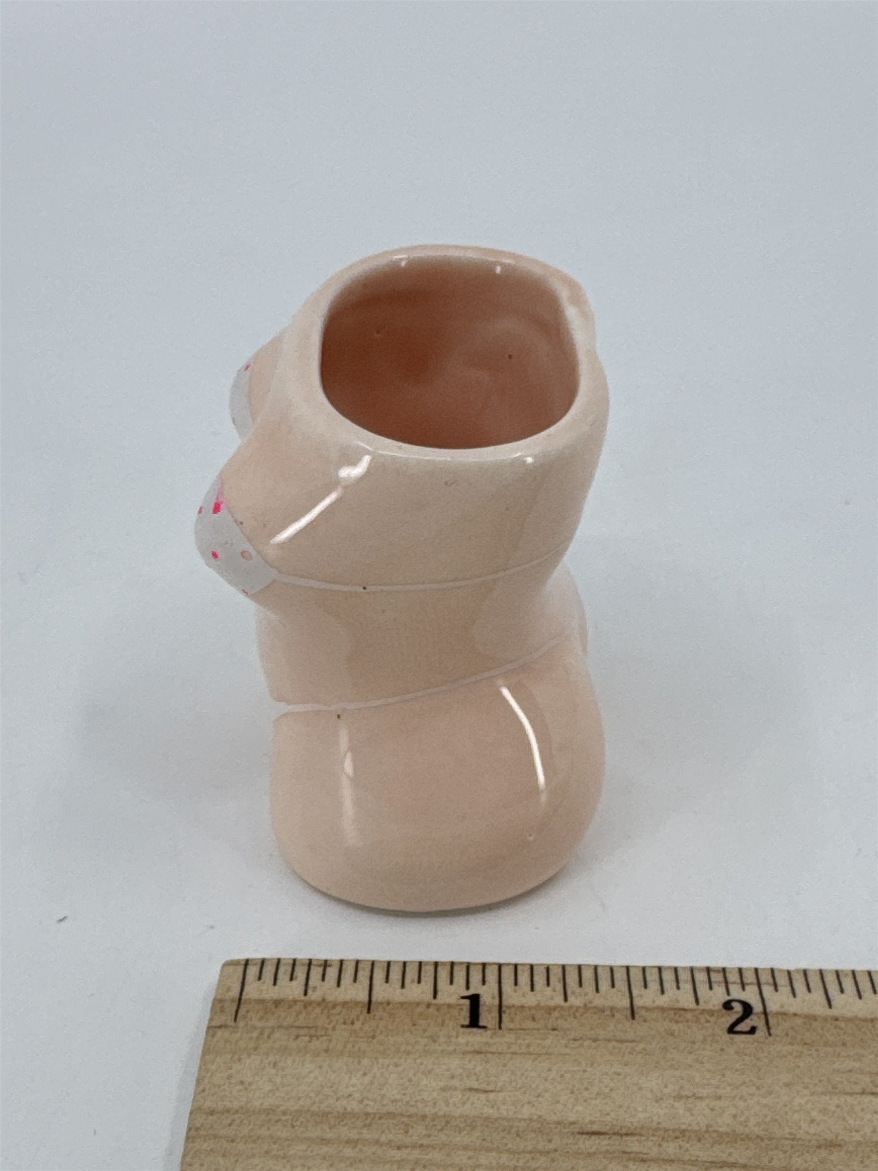 Vintage A Gift Corp Ceramic Polka Dot Bikini Thong Toothpick Holder