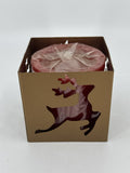 Vintage Metal Holiday Christmas Reindeer Candle Holder W/ Red Candle