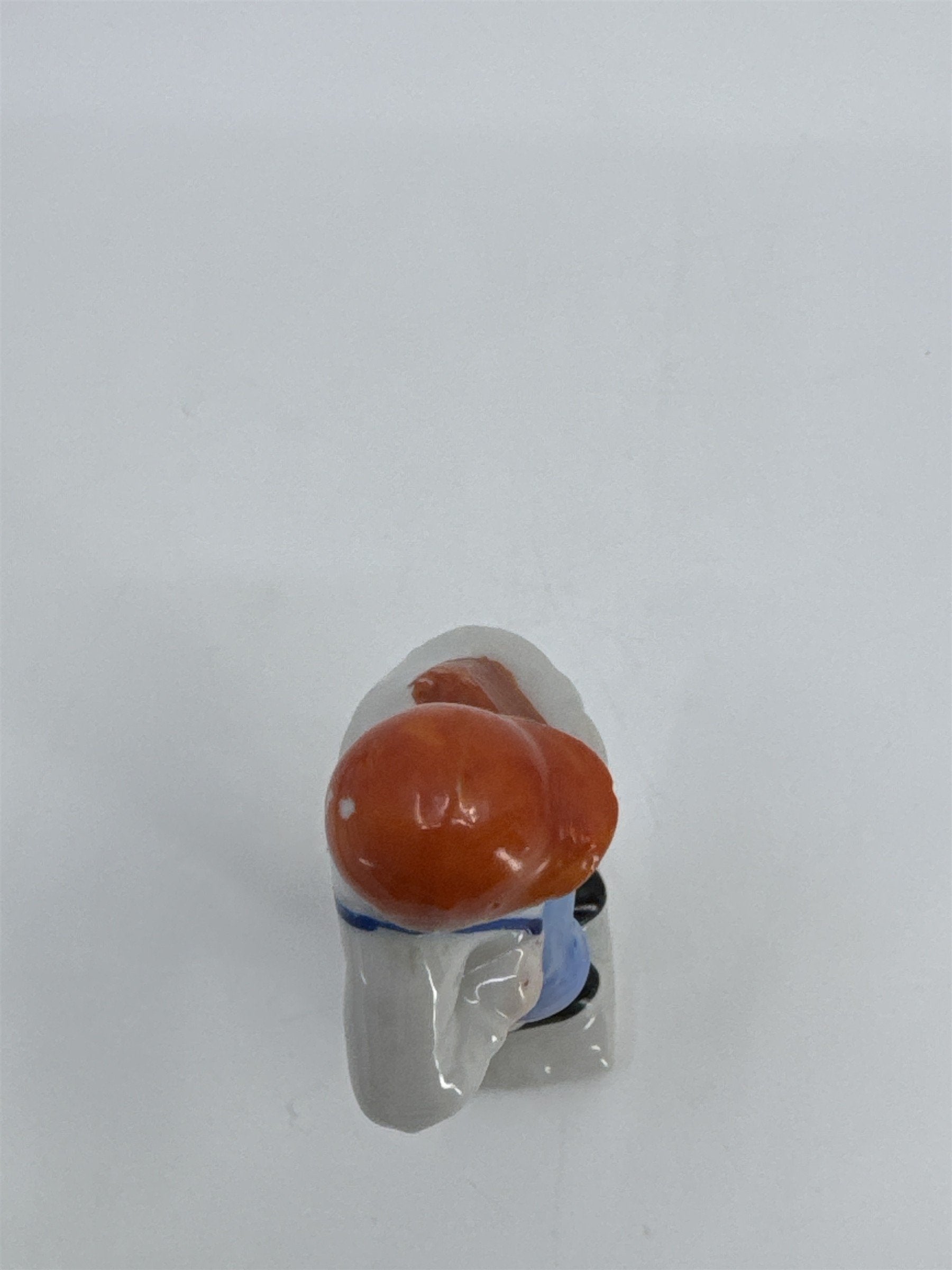 Vintage Porcelain Figurine Small Boy W/ Blue Trousers And A Brown Book Japan