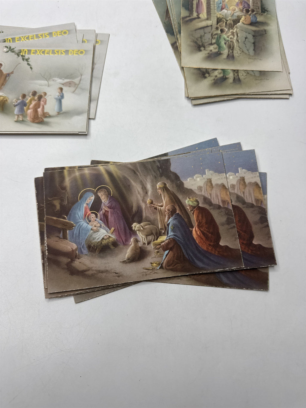 Vtg 30 Christmas Postcards Lux Series Printed in Italy Holiday Lot