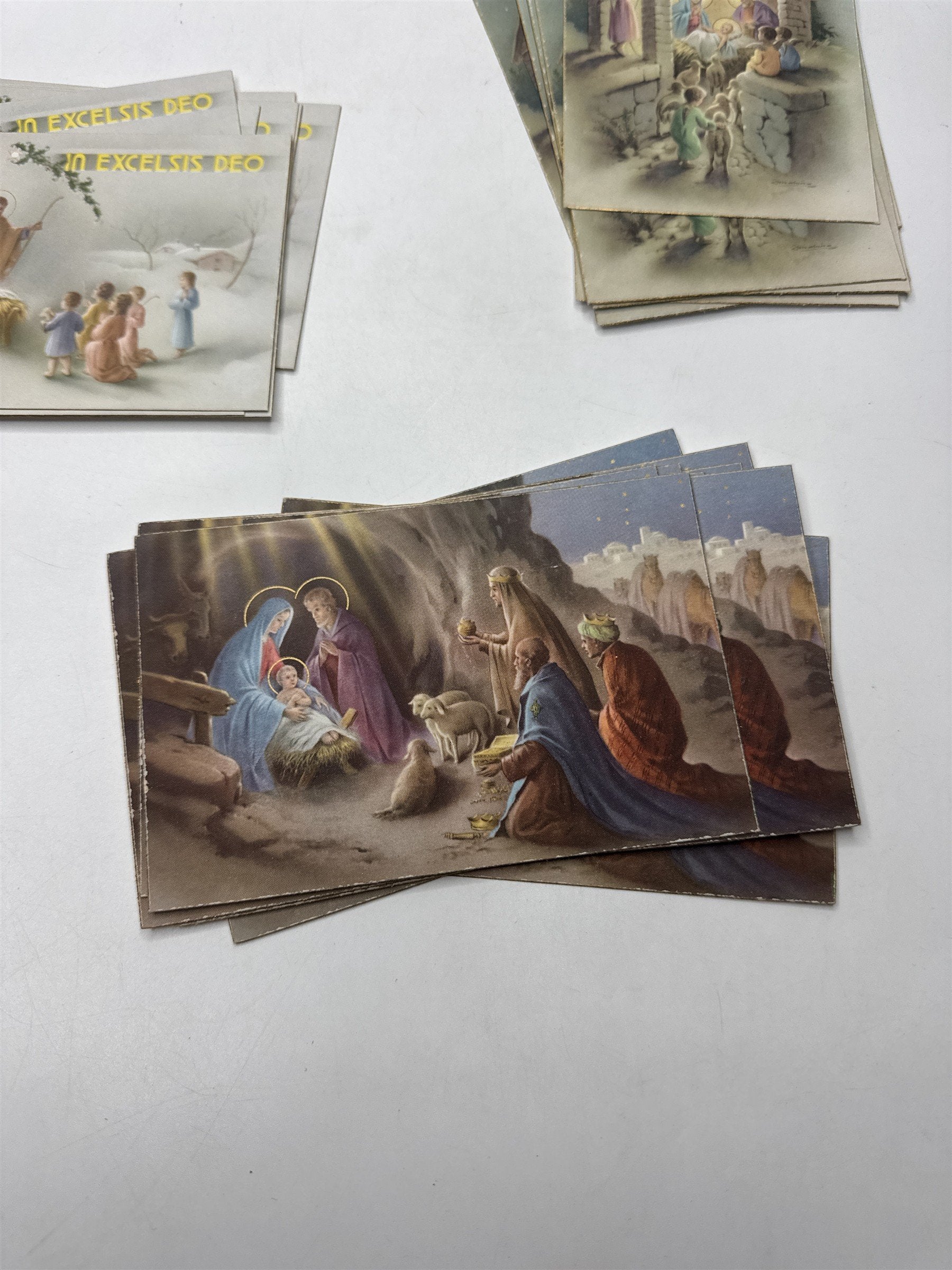 Vtg 30 Christmas Postcards Lux Series Printed in Italy Holiday Lot