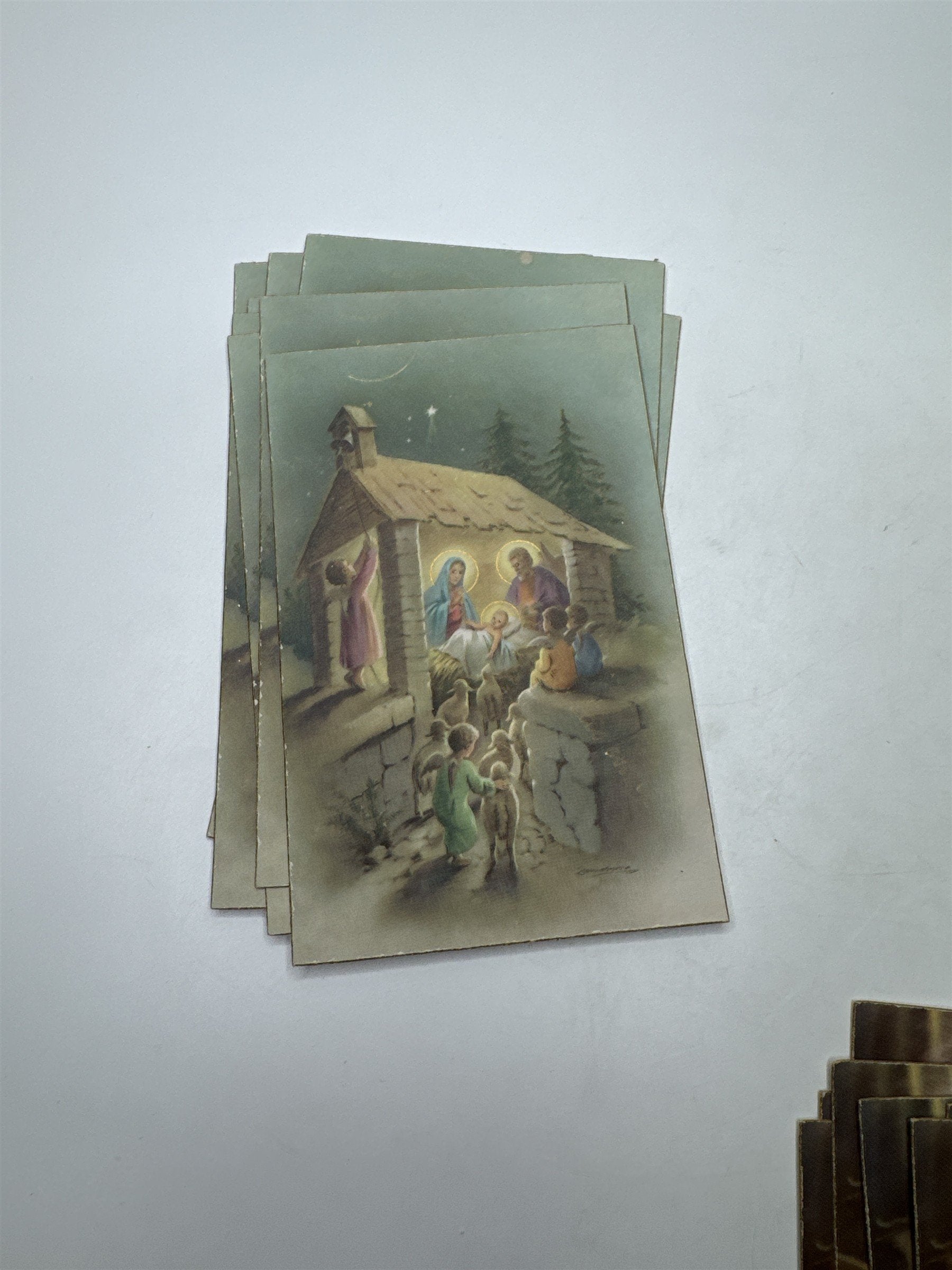 Vtg 30 Christmas Postcards Lux Series Printed in Italy Holiday Lot