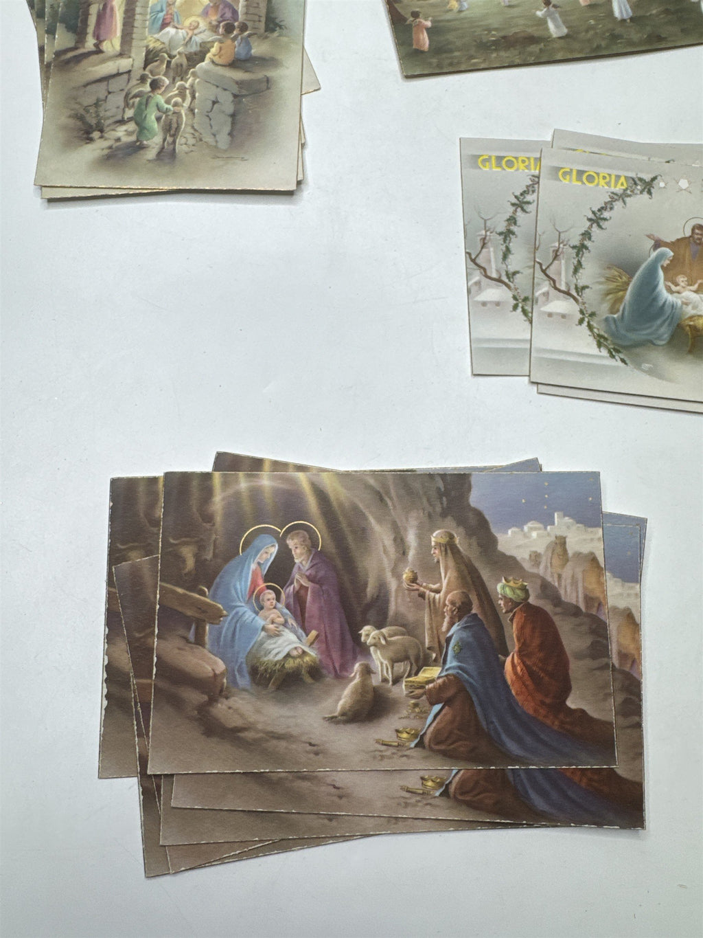 Vtg 17 Christmas Postcards Lux Series Printed in Italy Holiday Lot
