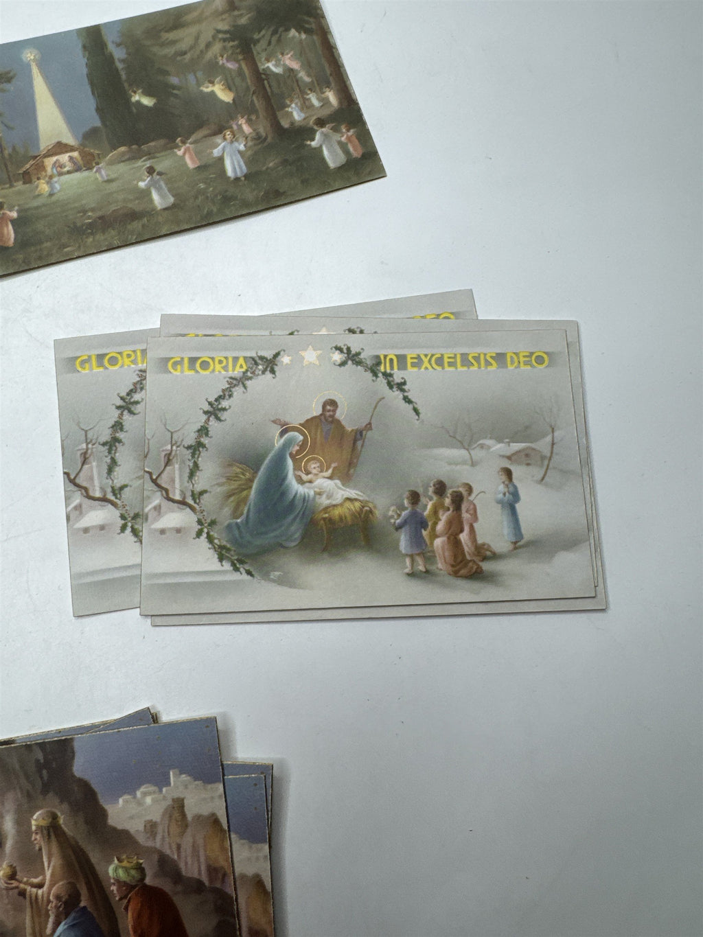 Vtg 17 Christmas Postcards Lux Series Printed in Italy Holiday Lot