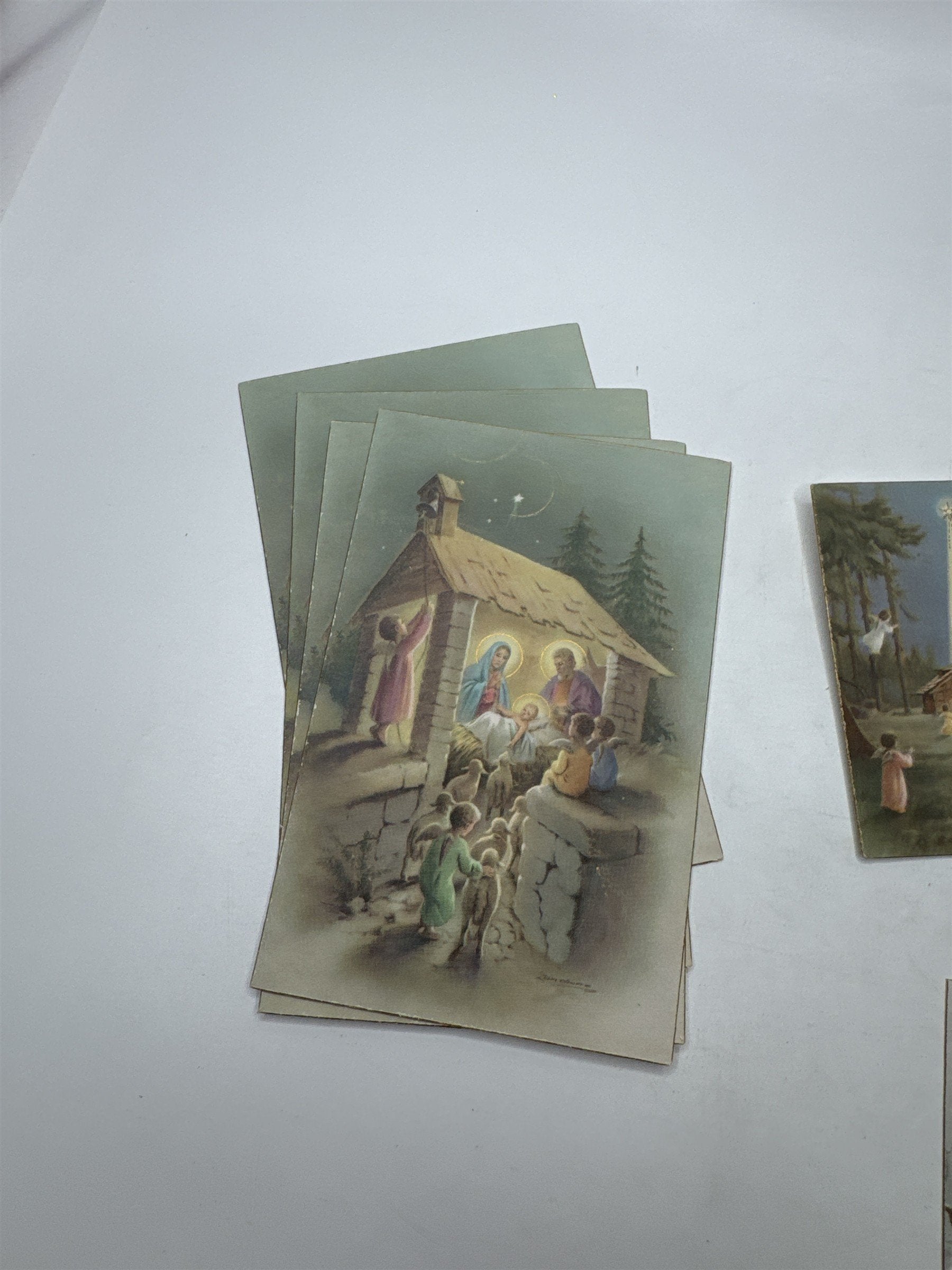 Vtg 17 Christmas Postcards Lux Series Printed in Italy Holiday Lot