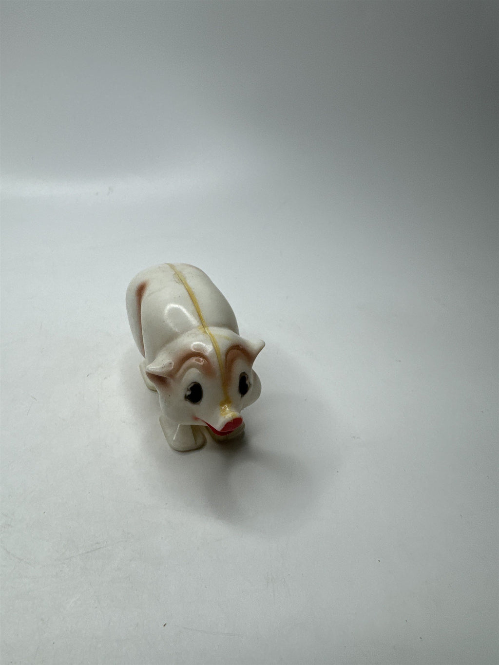 Vintage 1950s White Hard Plastic Pig Ramp Walker Toy Nostalgic