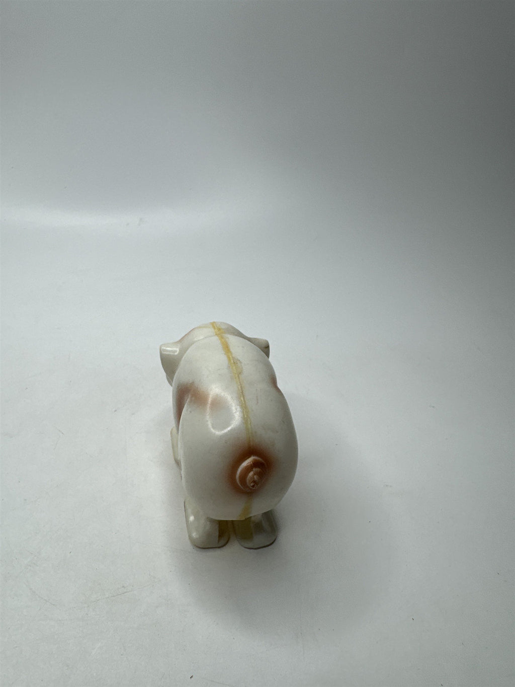 Vintage 1950s White Hard Plastic Pig Ramp Walker Toy Nostalgic