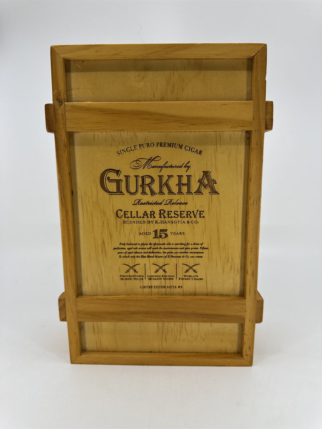 Gurkha Cellar Reserve 15 Year Empty Wooden Cigar Box Batch #8