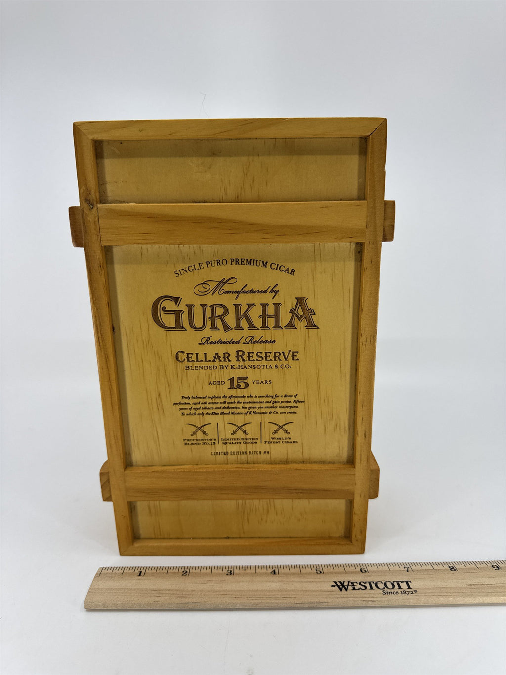 Gurkha Cellar Reserve 15 Year Empty Wooden Cigar Box Batch #8