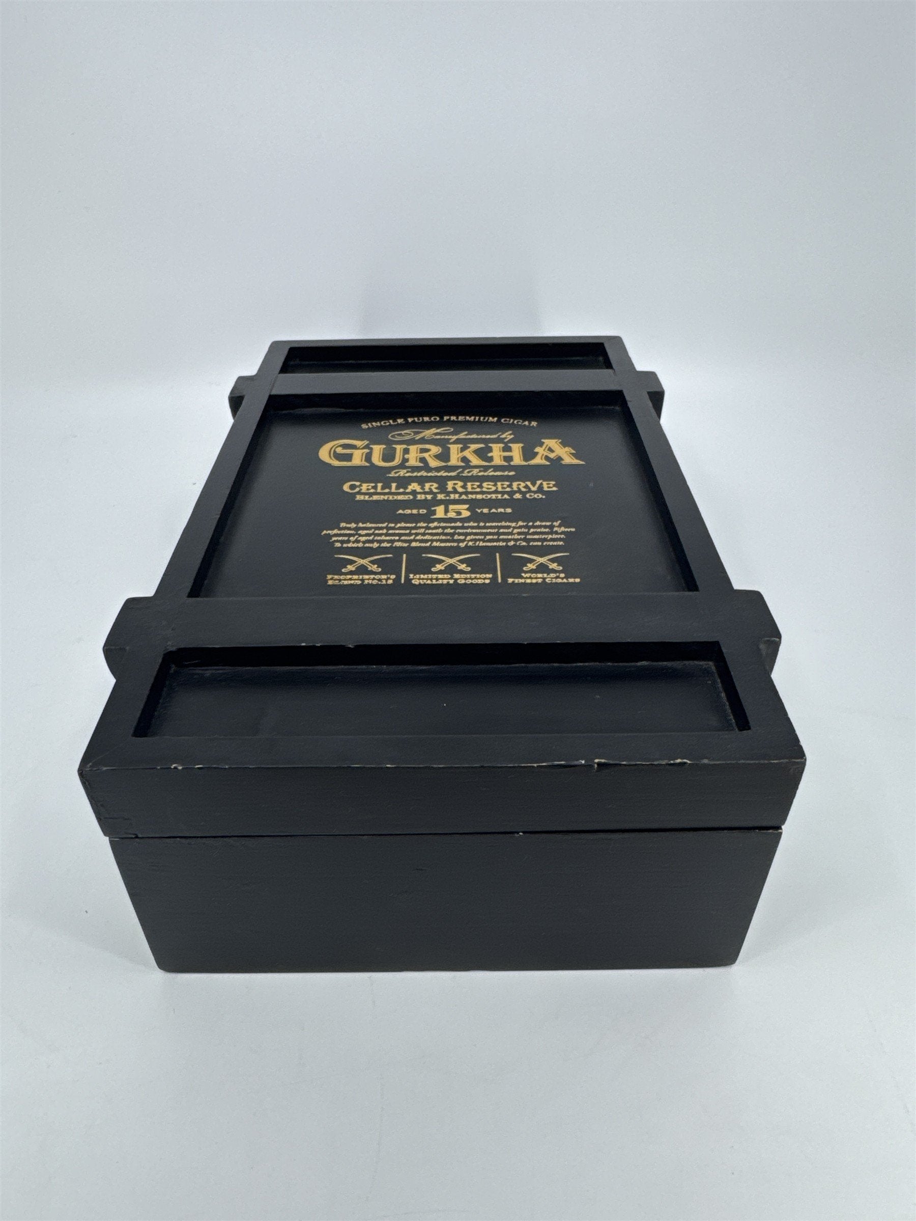 Black Gurkha Cellar Reserve 15 Year Empty Wooden Cigar Box Batch #45
