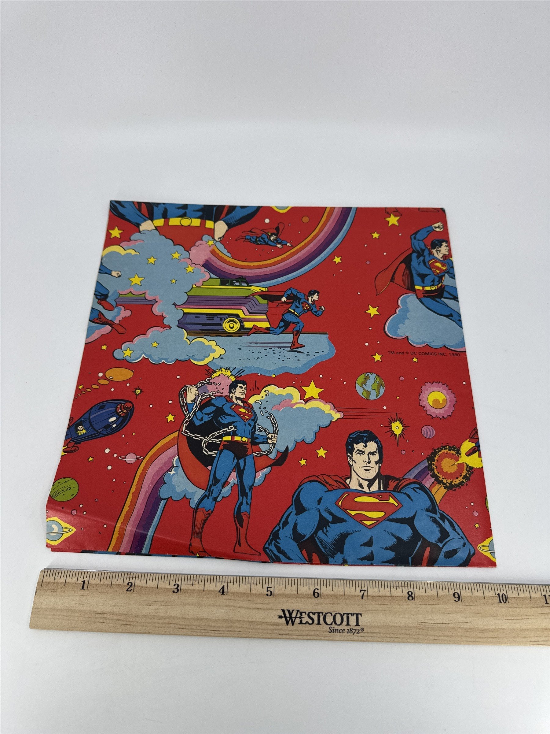 Vintage 1980 DC Comics Superman Wrapping Paper 1 Piece