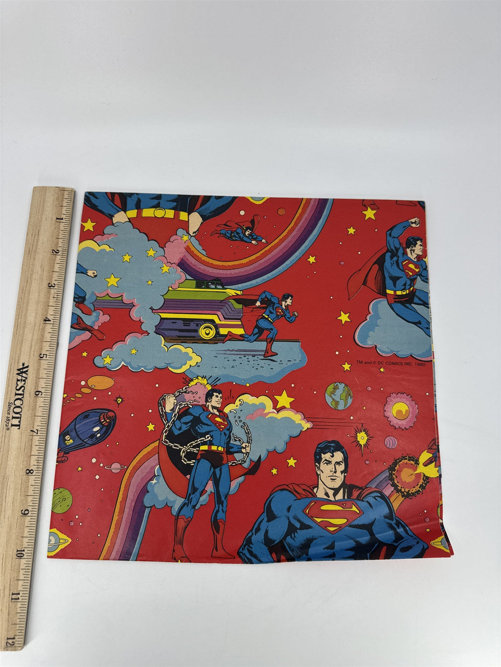 Vintage 1980 DC Comics Superman Wrapping Paper 1 Piece