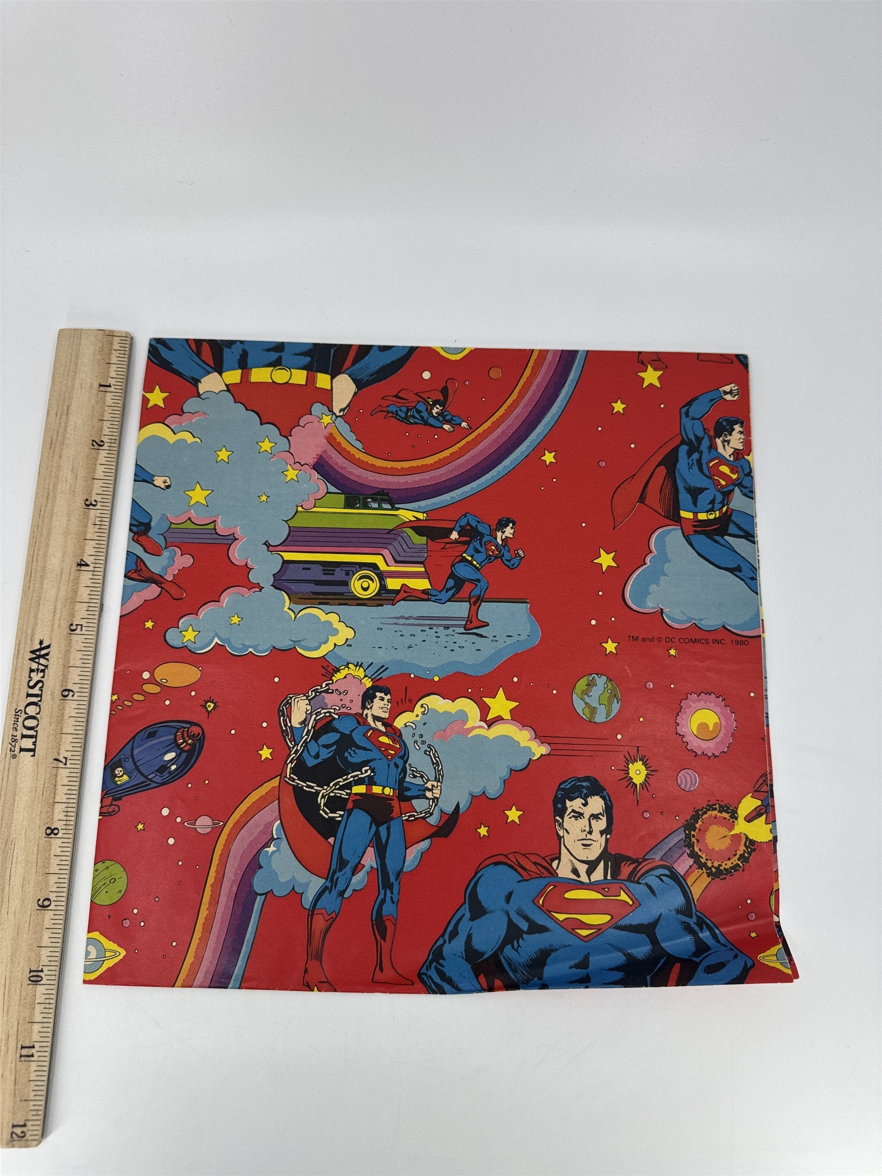 Vintage 1980 DC Comics Superman Wrapping Paper 1 Piece