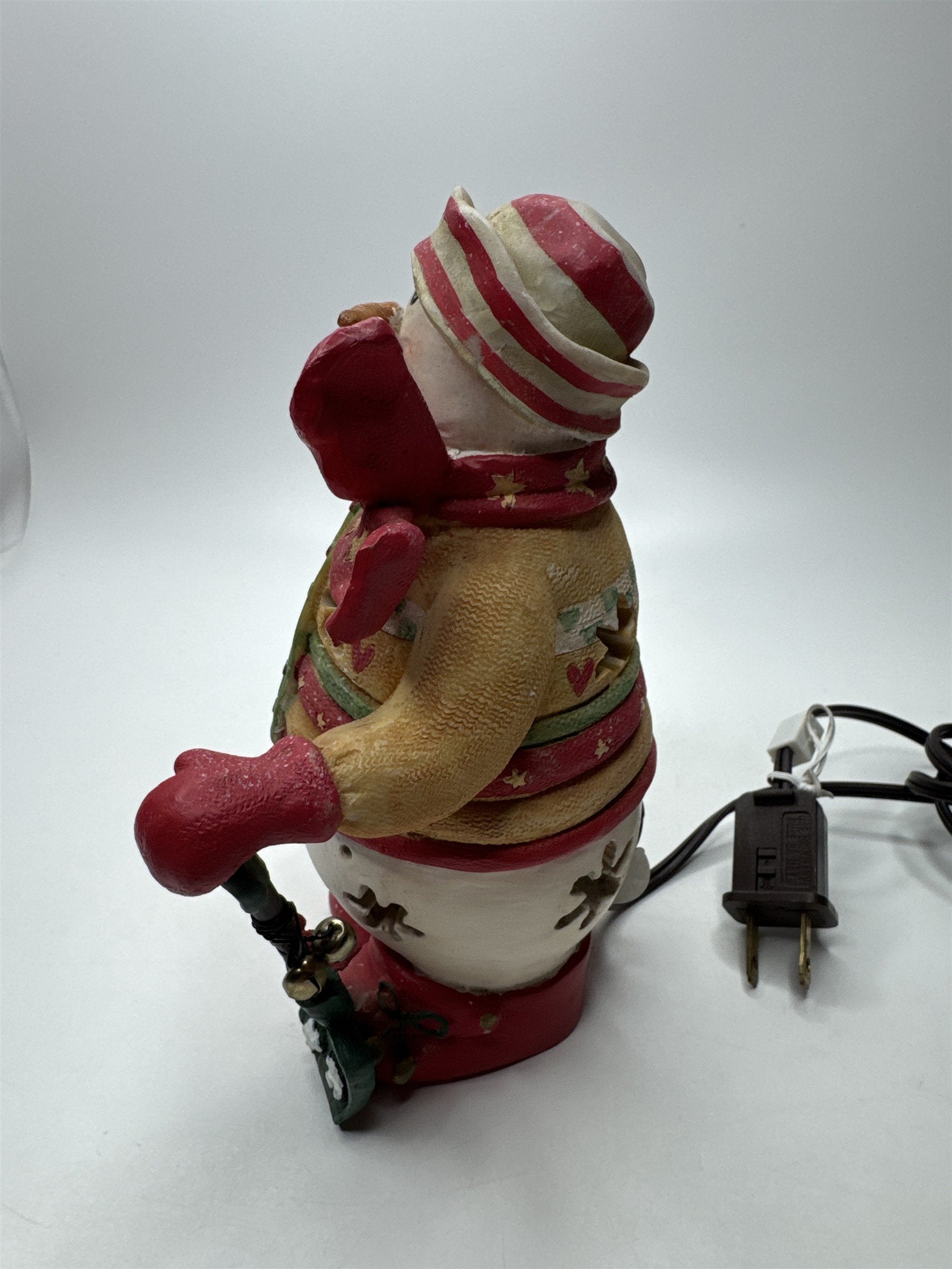 Vintage Crazy Mountain Christmas Snowman Nightlight Lamp Decorative Multicolor