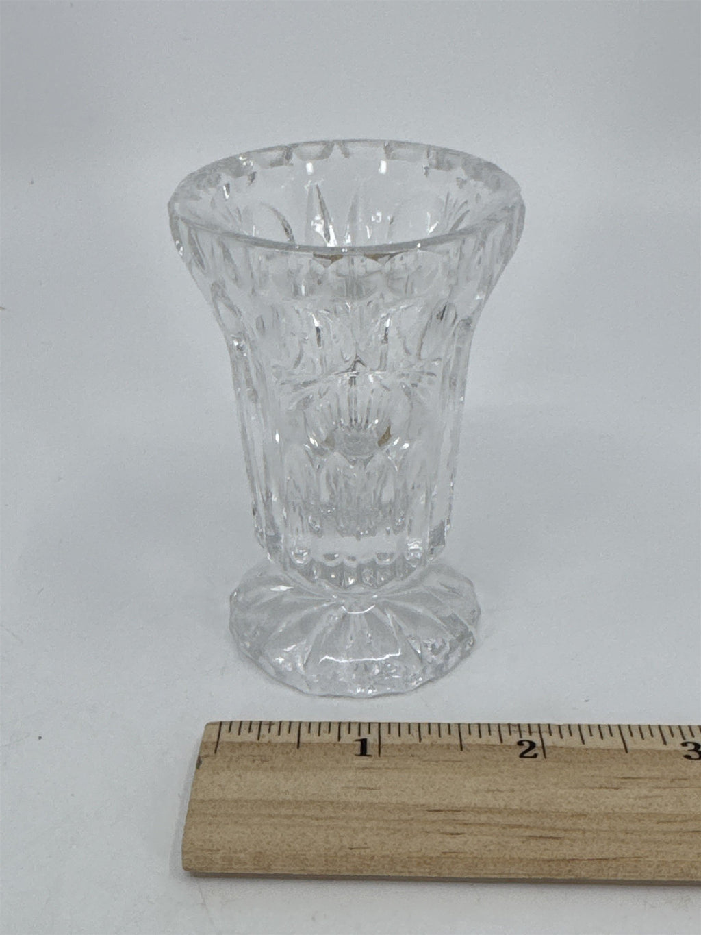 Vintage Small Clear Crystal Vase/Toothpick Holder Elegant Dinnerware