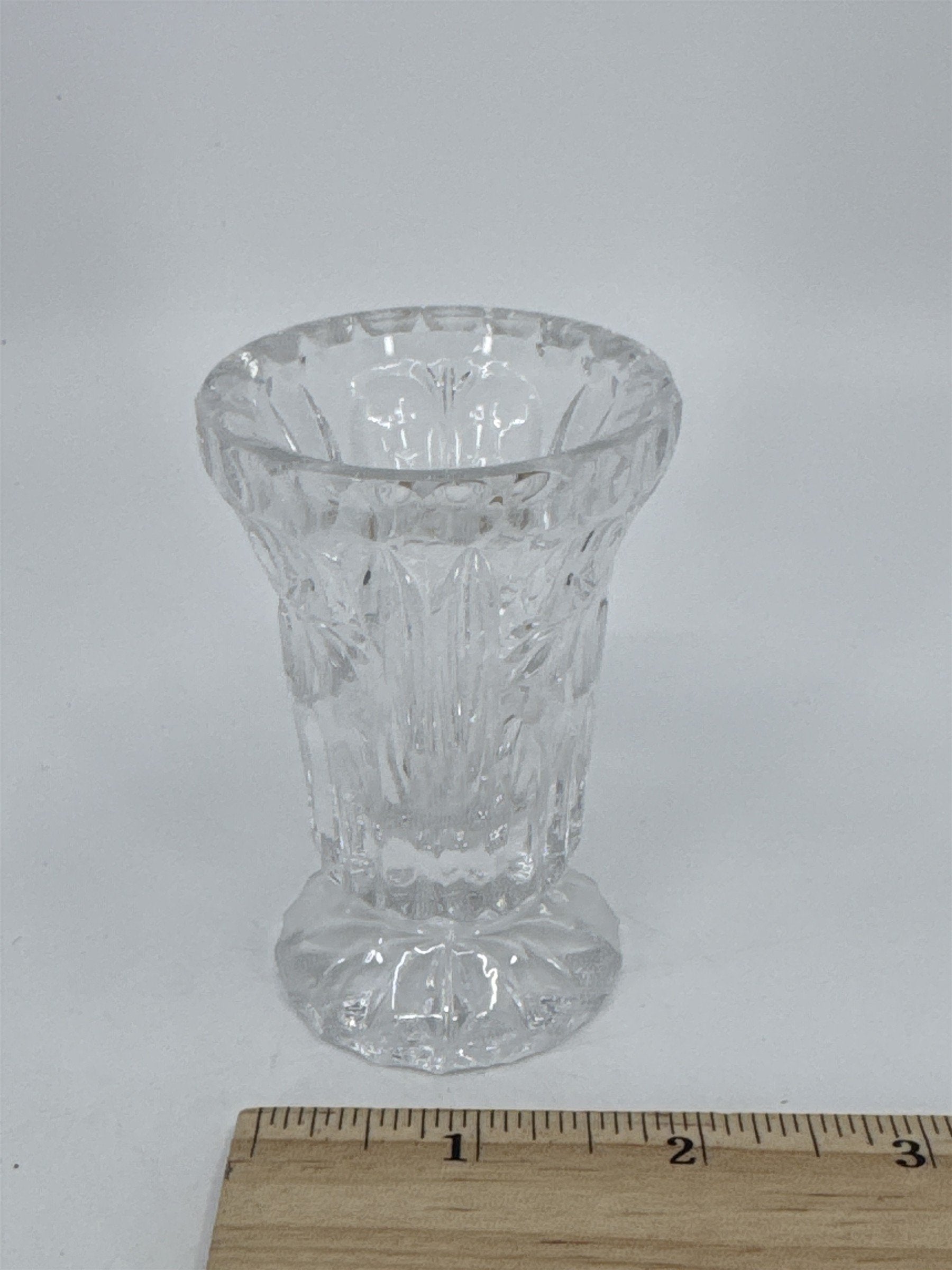 Vintage Small Clear Crystal Vase/Toothpick Holder Elegant Dinnerware