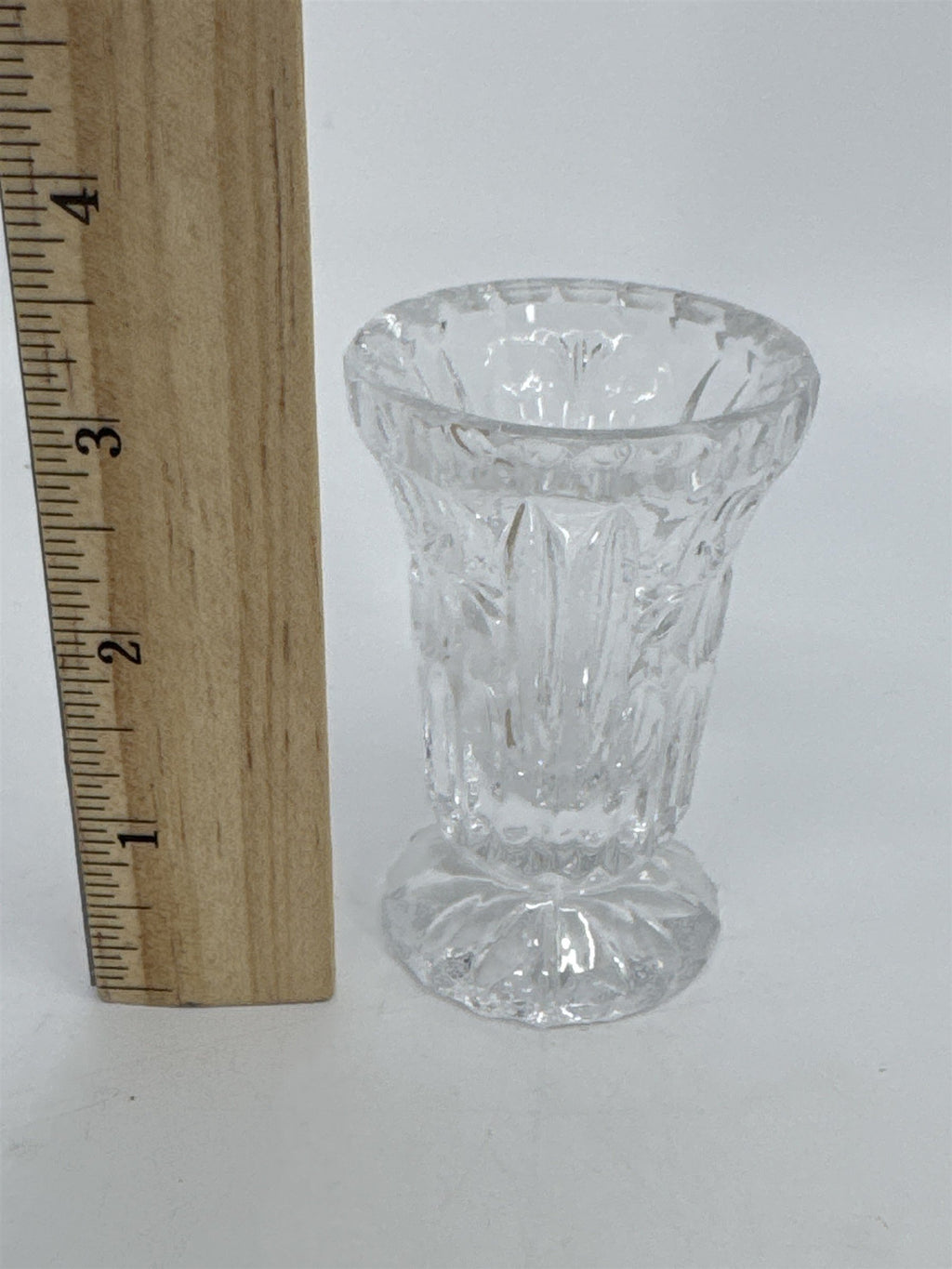 Vintage Small Clear Crystal Vase/Toothpick Holder Elegant Dinnerware